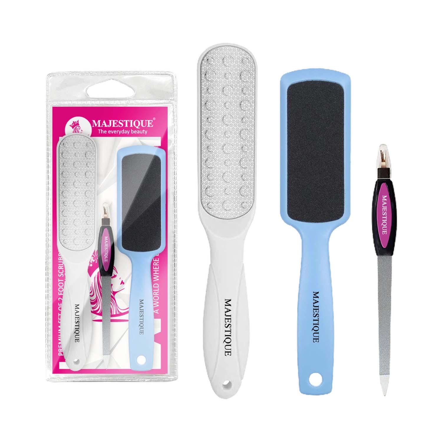 Majestique | Majestique Large Double Sided Foot Scrubber Set with Nail Filer (3 pcs)