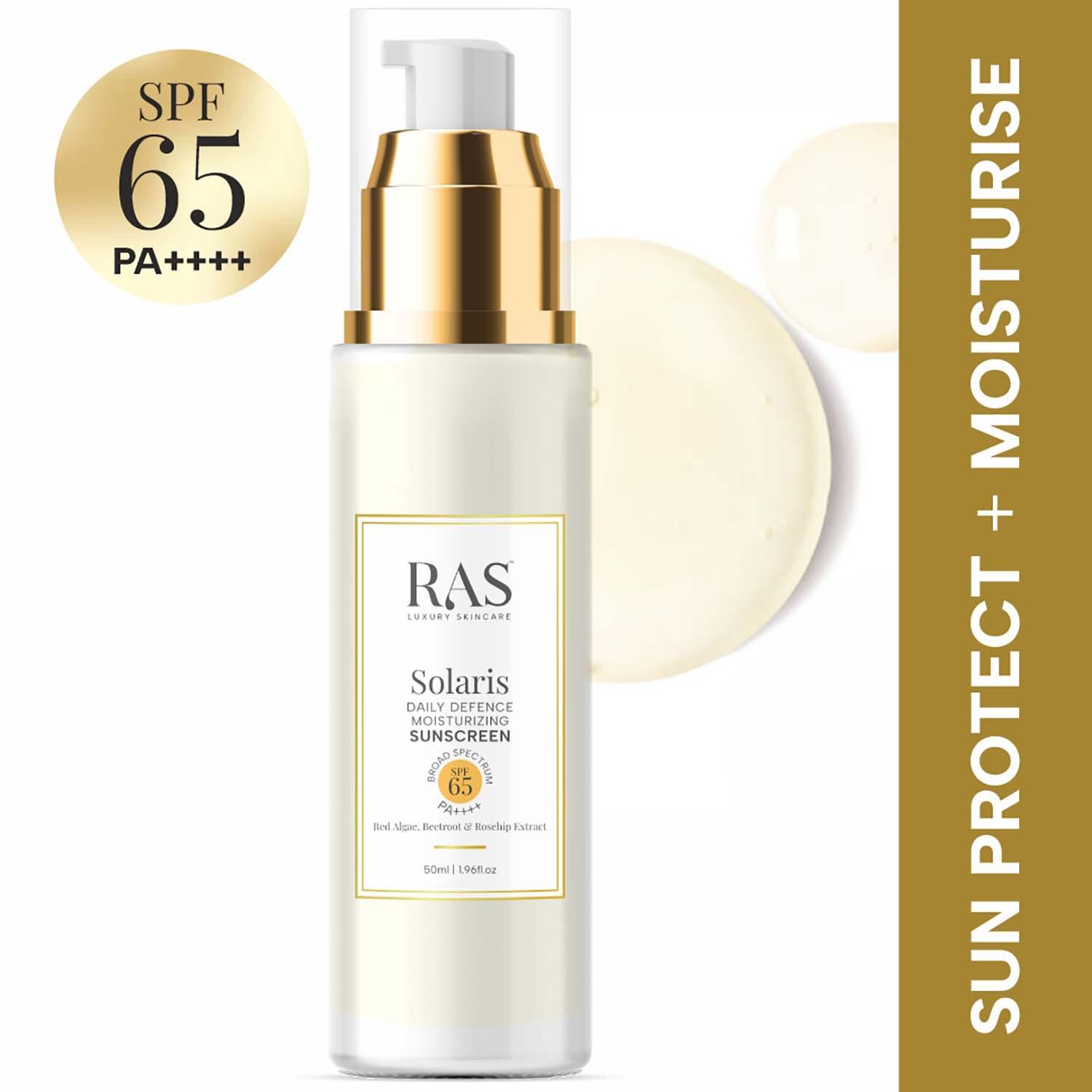 Ras Luxury Skincare | Ras Luxury Skincare Solaris Daily Defence Mineral Sunscreen With SPF 65 PA++++ (50 ml)