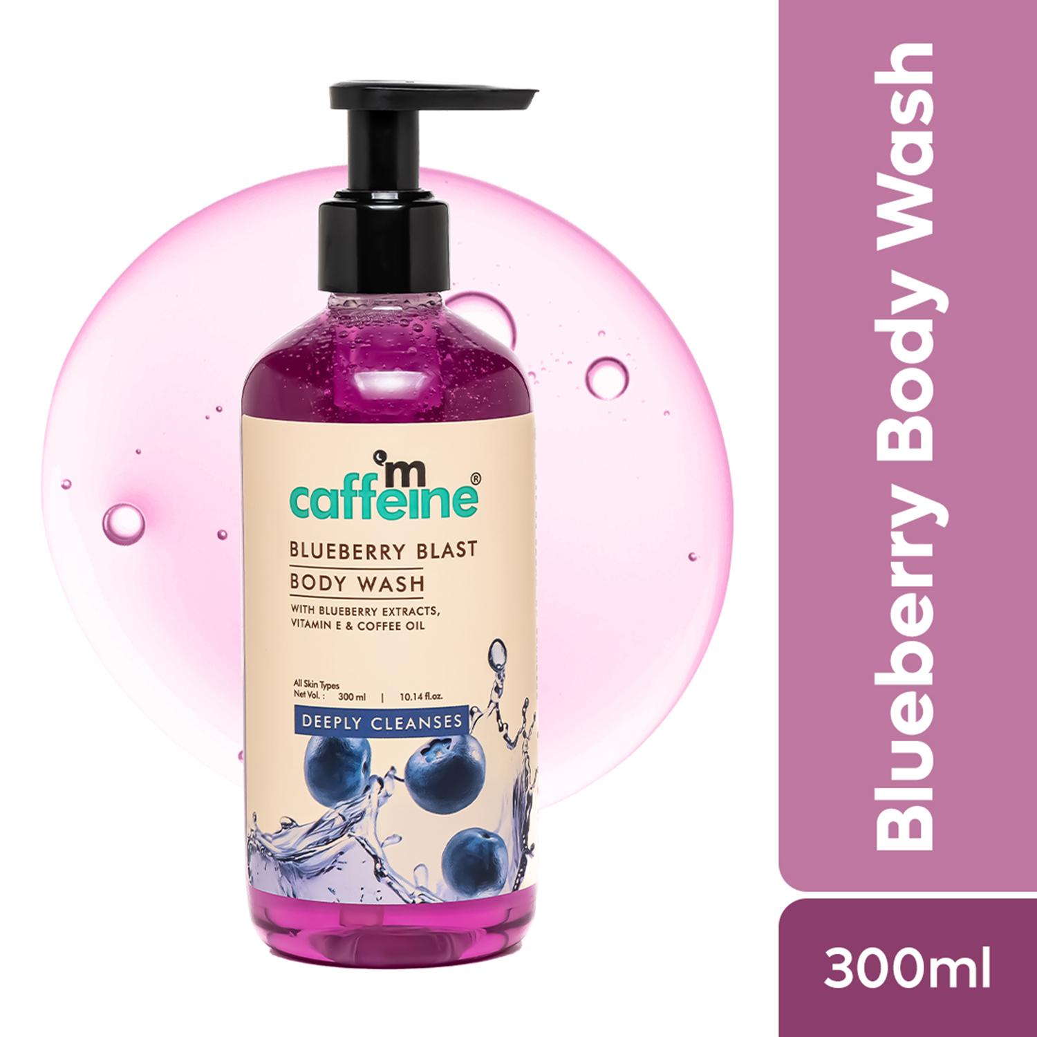 mCaffeine | mCaffeine Blueberry Blast Body Wash, Fruity Fresh Blueberry Aroma,Deep Cleansing for Soft Skin (300ml)