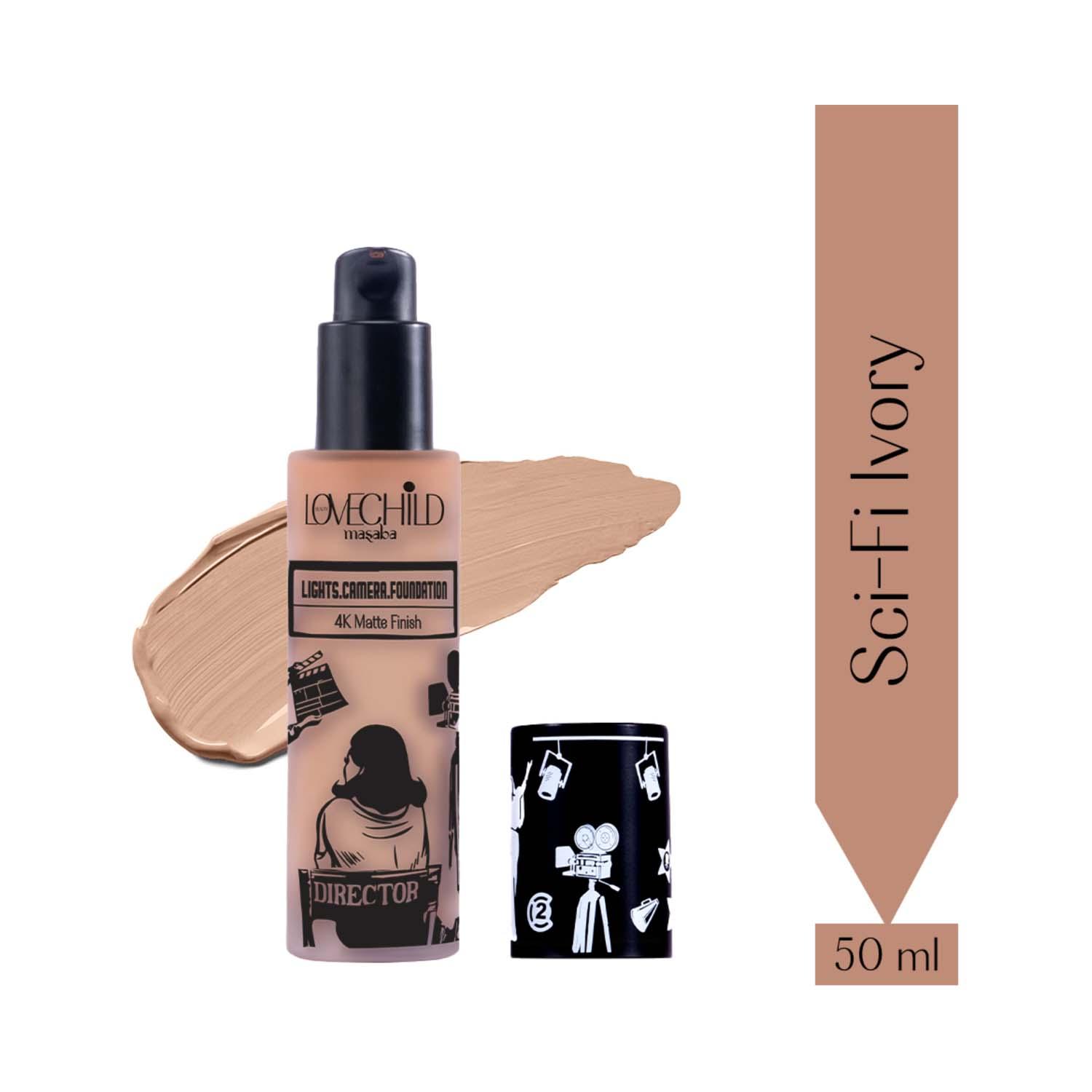 LoveChild Masaba | LoveChild Masaba Lights Camera Foundation 4K Matte Finish - Sci-Fi Ivory (30 g)