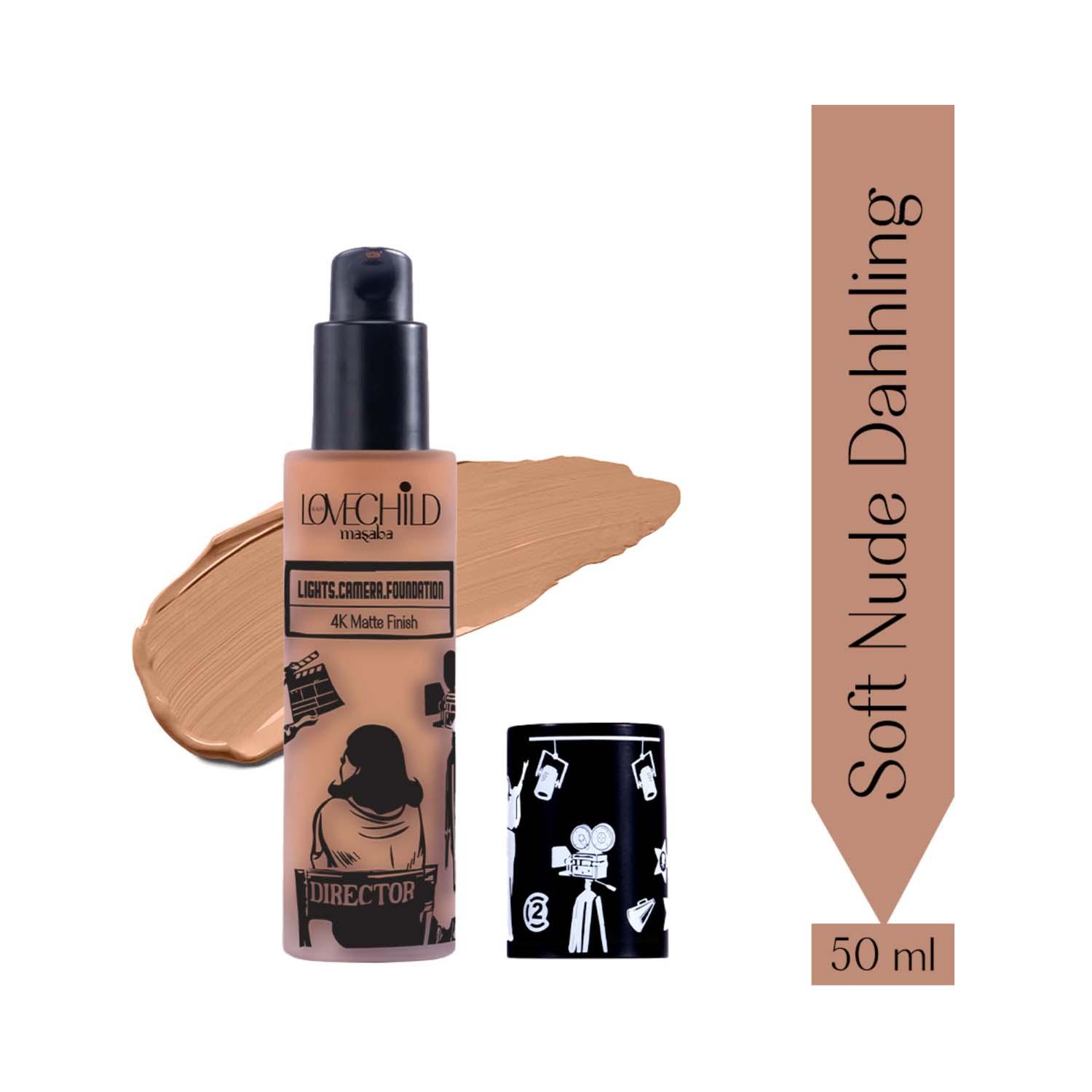 LoveChild Masaba | LoveChild Masaba Lights Camera Foundation 4K Matte Finish - Soft Nude Dahhling (30 g)