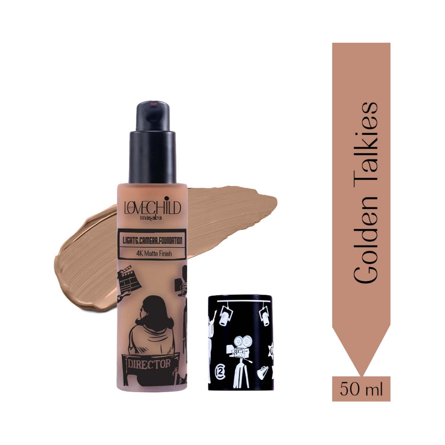 LoveChild Masaba | LoveChild Masaba Lights Camera Foundation 4K Matte Finish - Golden Talkies (30 g)