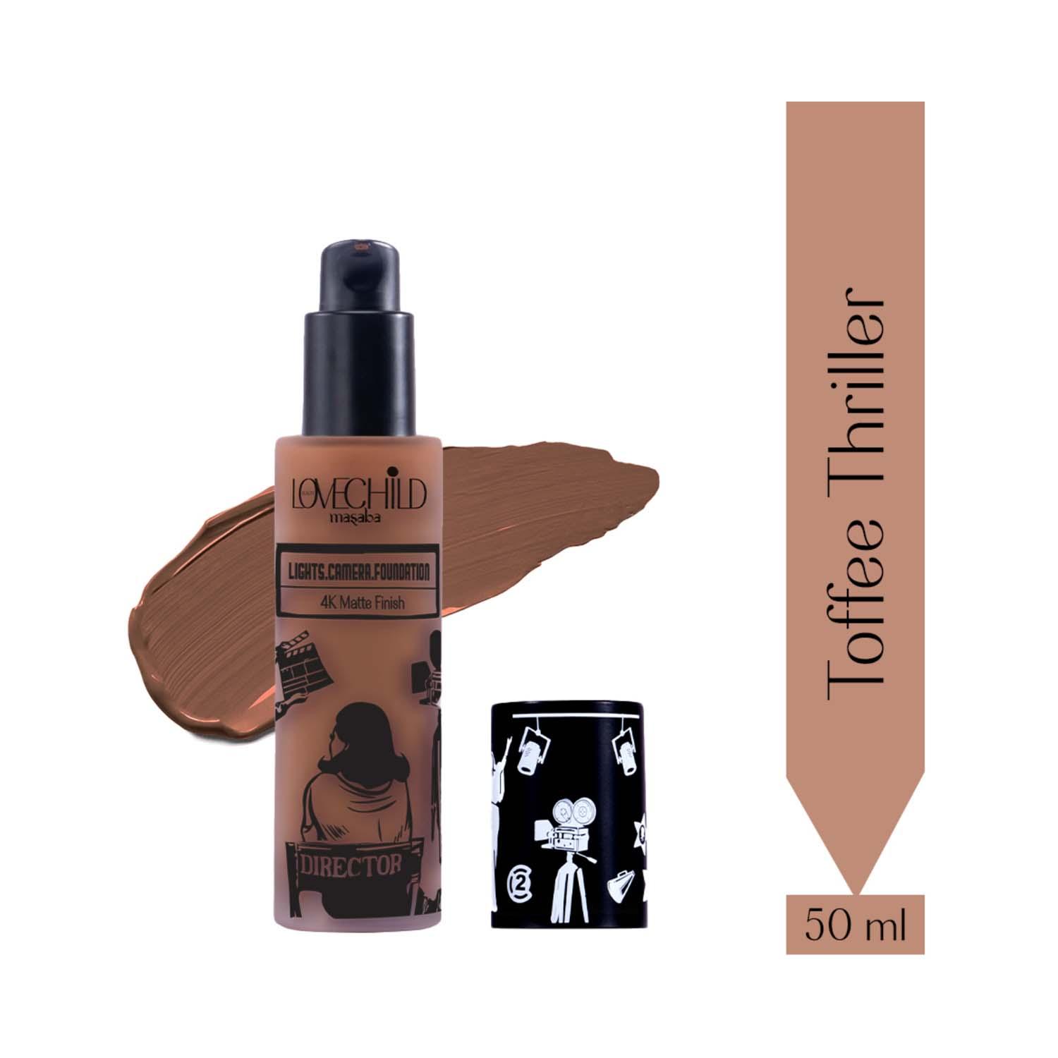 LoveChild Masaba | LoveChild Masaba Lights Camera Foundation 4K Matte Finish - Toffee Thriller (30 g)