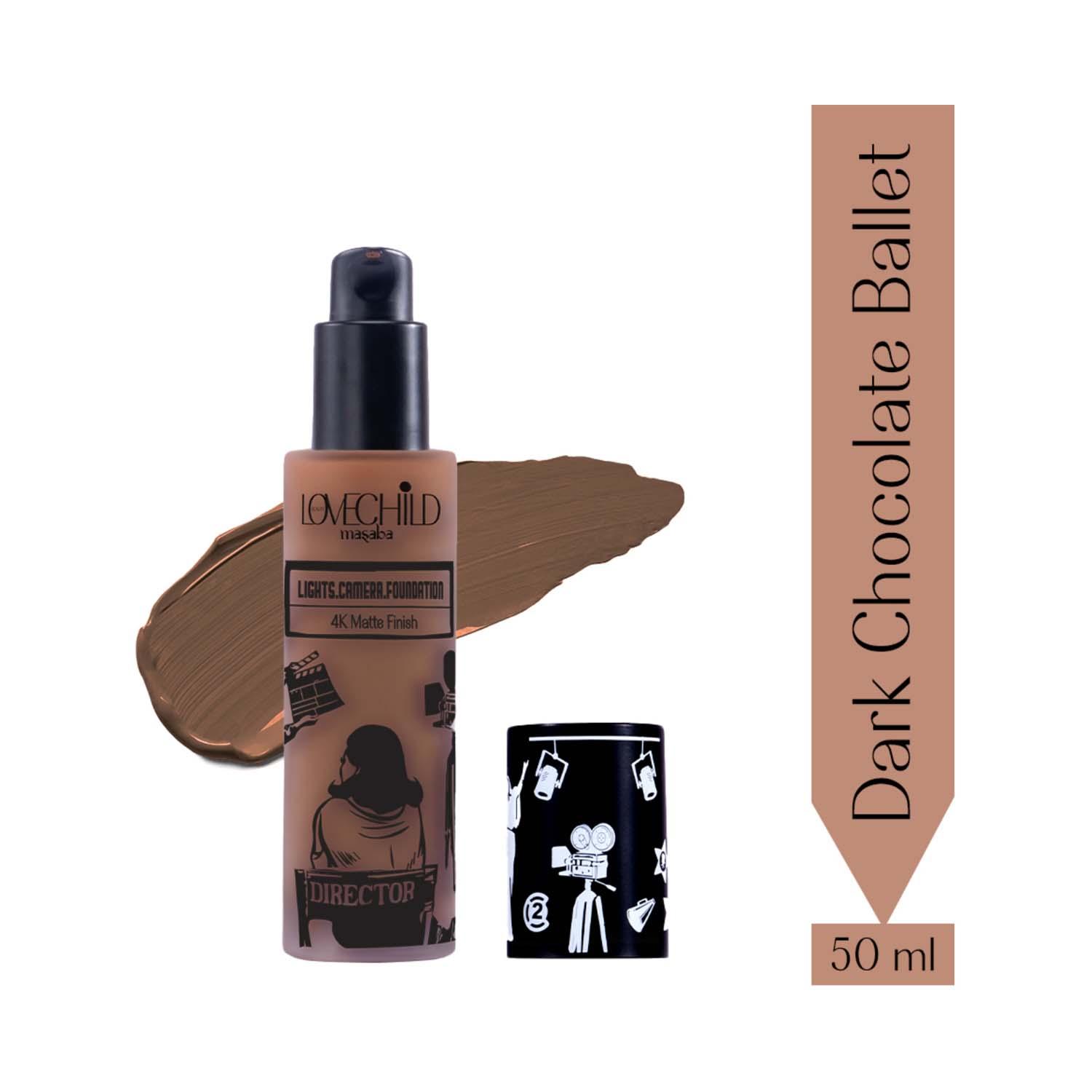 LoveChild Masaba | LoveChild Masaba Lights Camera Foundation 4K Matte Finish - Dark Chocolate Ballet (30 g)