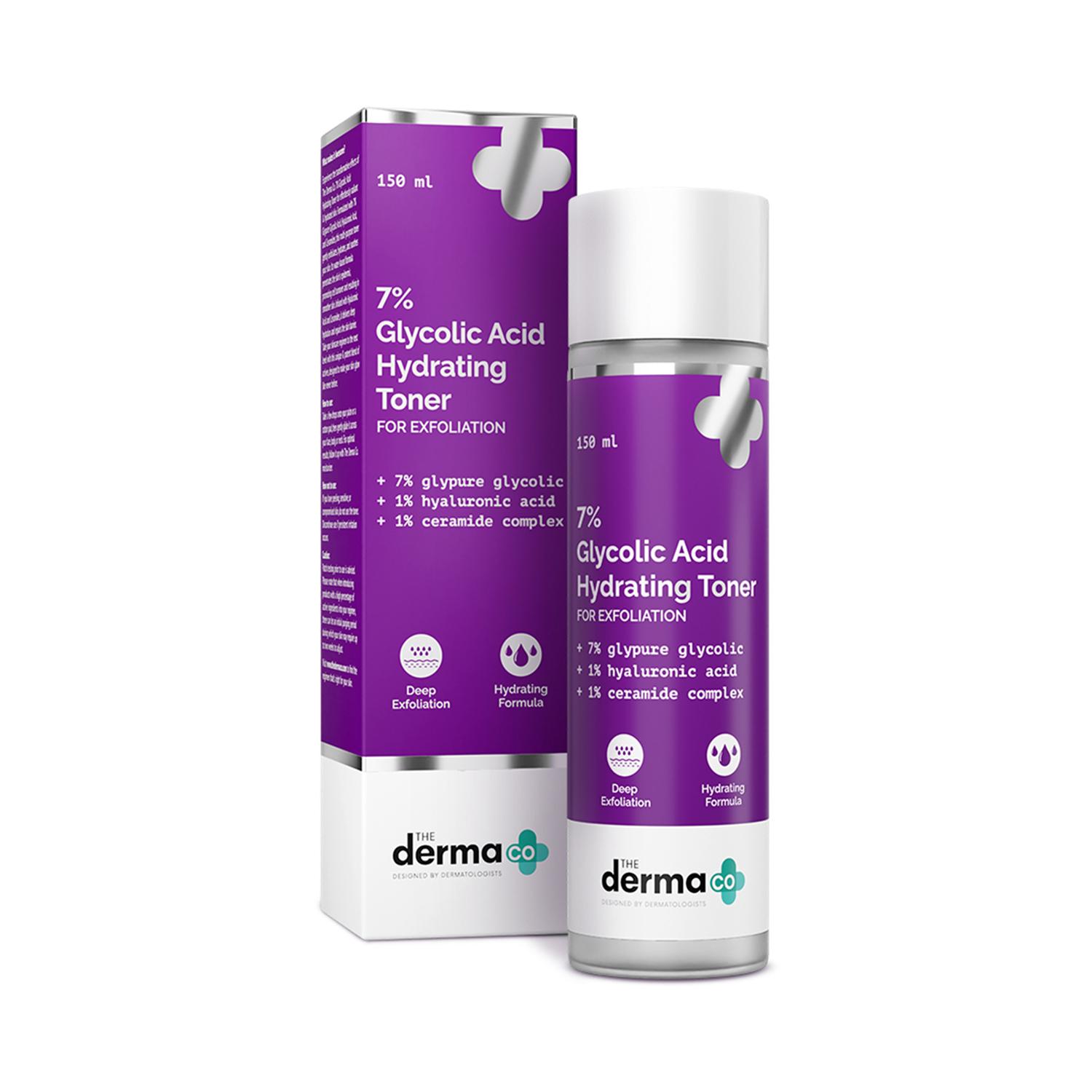 The Derma Co | The Derma Co Glycolic Acid 7% Hydrating Toner with Glycolic Acid & Hyaluronic Acid (150 ml)