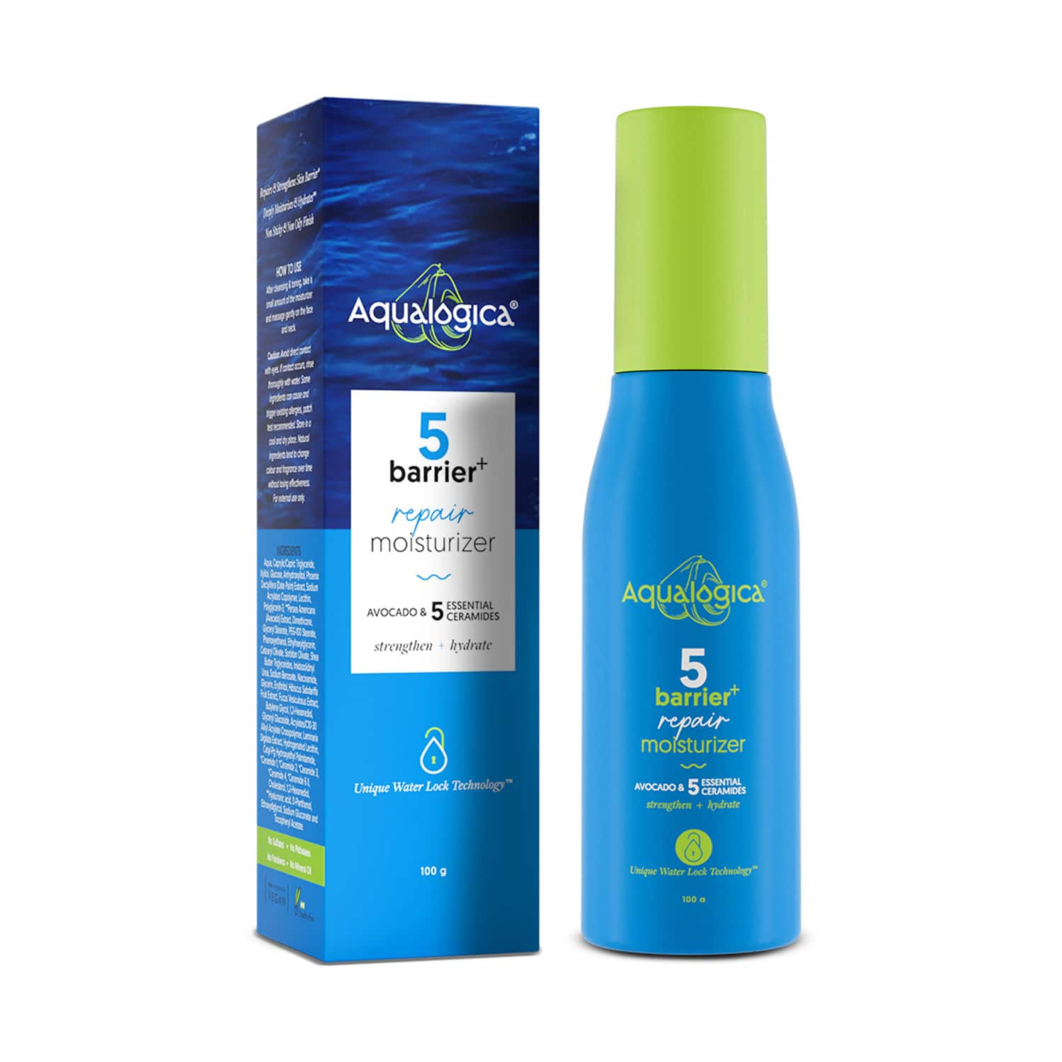 Aqualogica | Aqualogica Barrier 5  + Repair Moisturizer with Avocado & 5 Essential Ceramides (100 g)