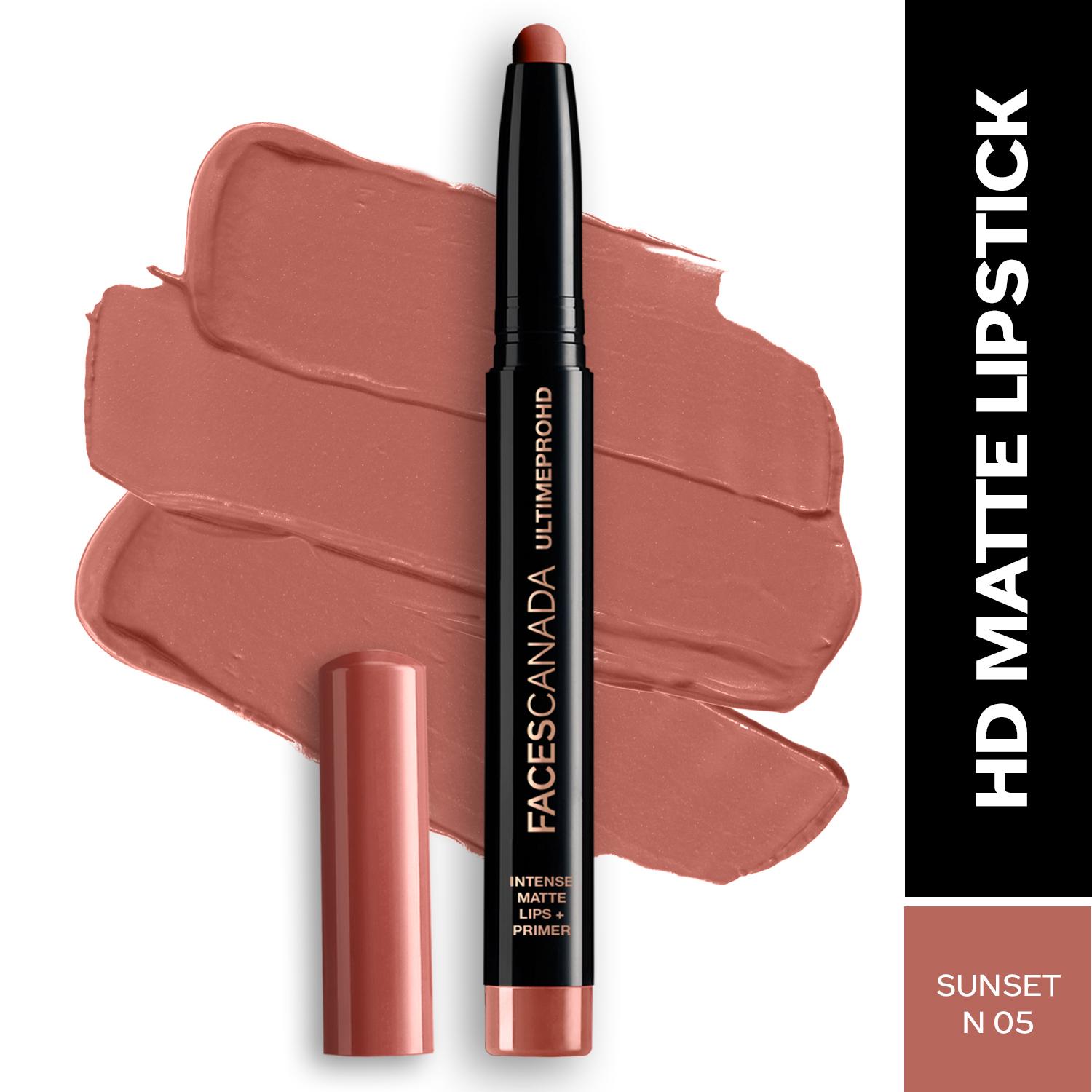 Faces Canada | Faces Canada Ultime Pro HD Intense Matte Lips + Primer - Sunset N05 (1.4 g)