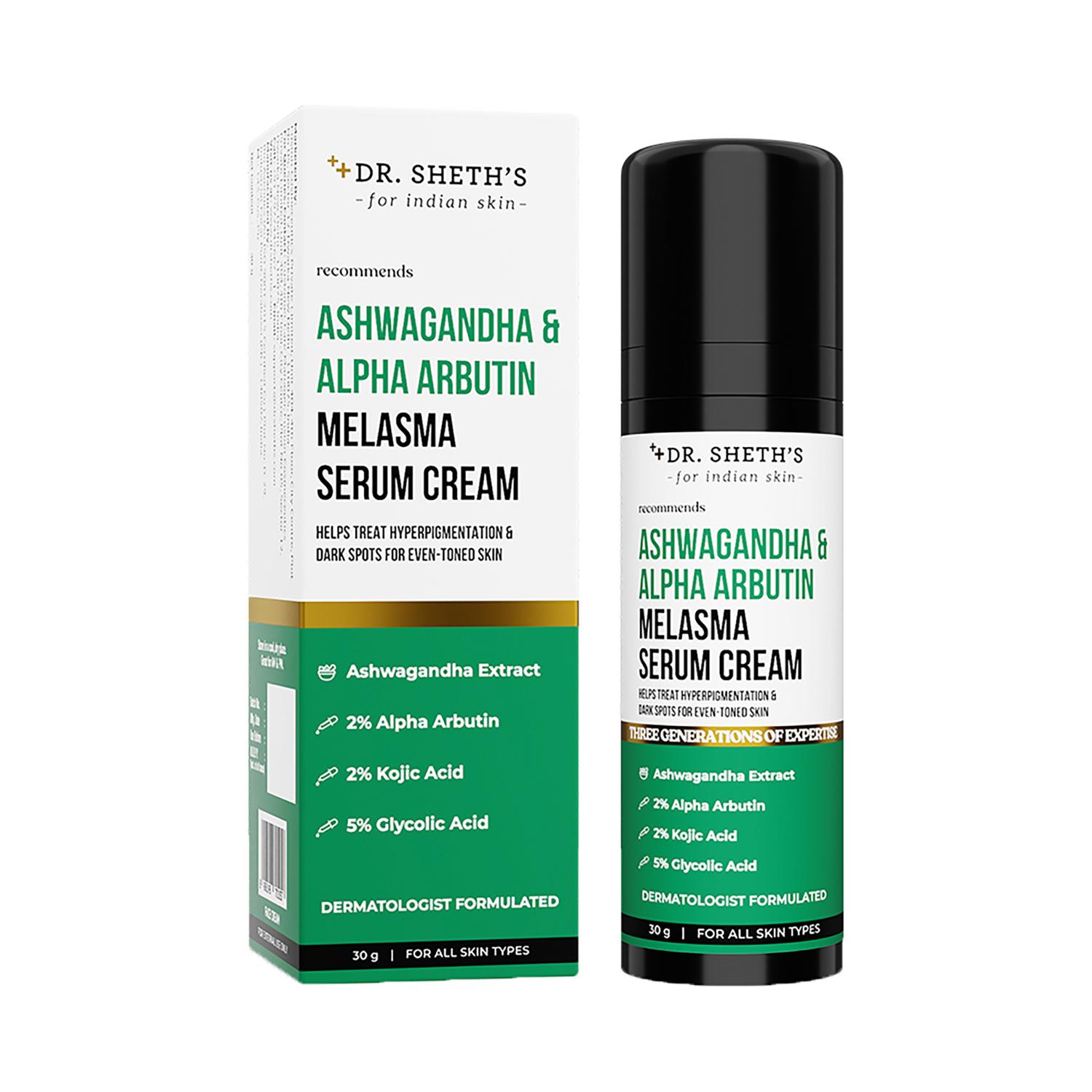Dr. Sheth's | Dr. Sheth's Ashwagandha & Alpha Arbutin Melasma Serum Cream (30 g)