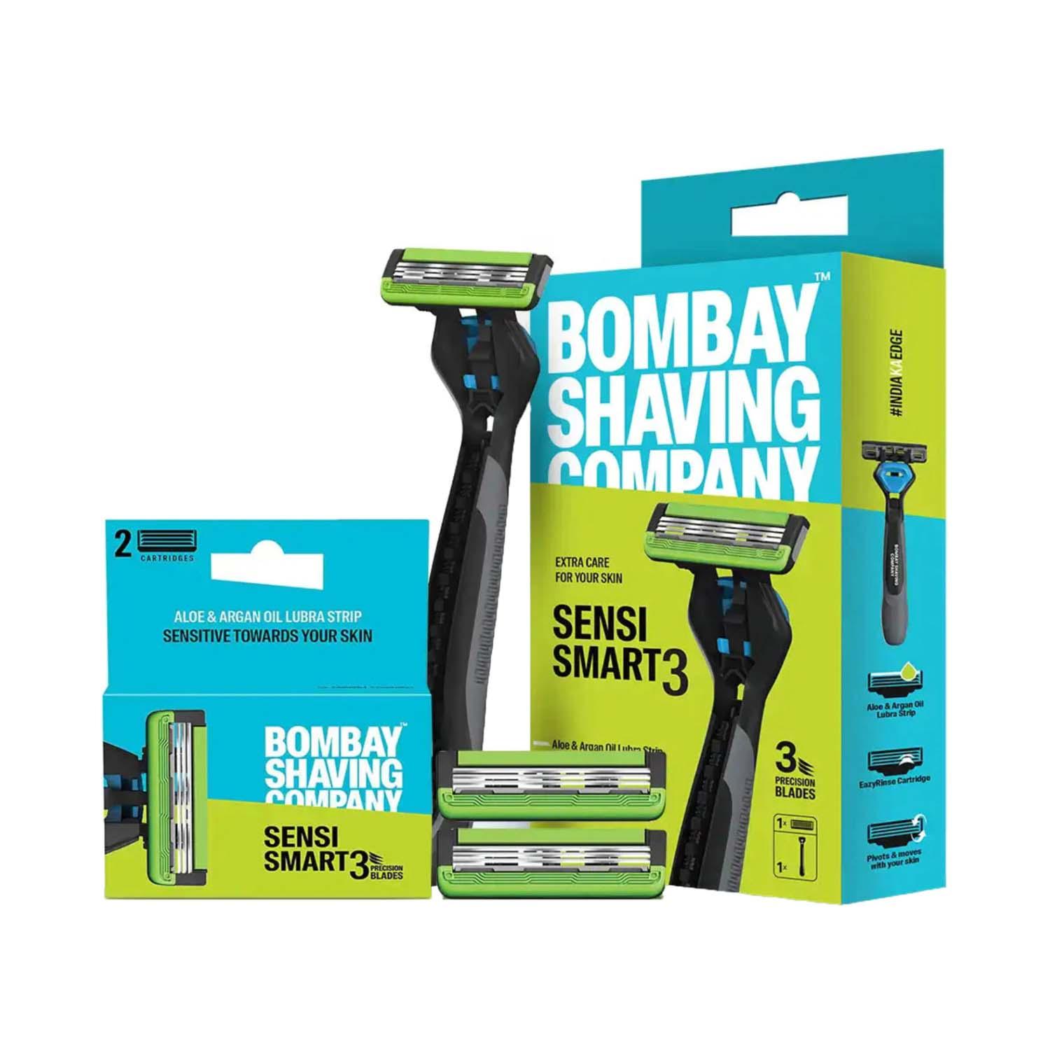 Bombay Shaving Company | Bombay Shaving Company Sensi Smart 3 Green Razor With Cartridge (2 Pcs)