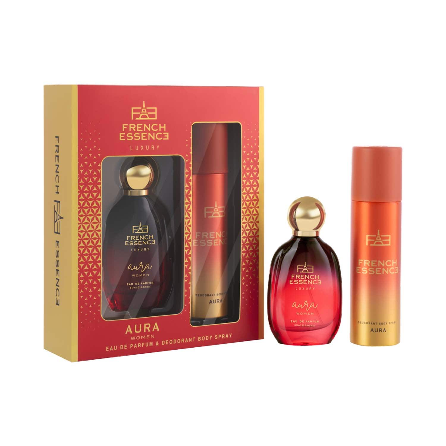 FRENCH ESSENCE | FRENCH ESSENCE Aura Perfume (60 ml) & Deodorant (150 ml) Luxury Gift Set For Men (2 pcs)
