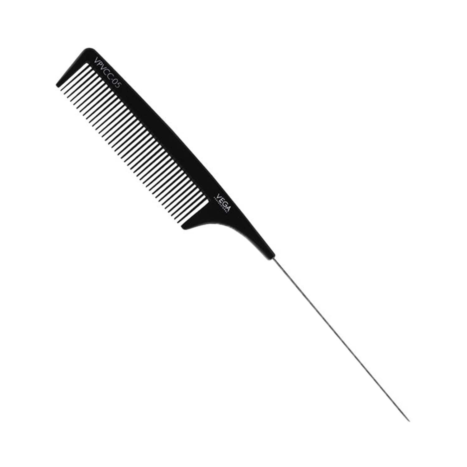 VEGA Professional | VEGA Professional Carbon Pin Tail Comb VPVCC-05 - Black Line (11 g)