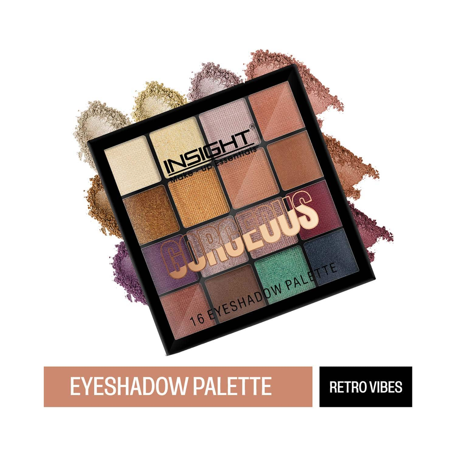 Insight Cosmetics | Insight Cosmetics Gorgeous 16 Eyeshadow Palette - Retro Vibes (37 g)