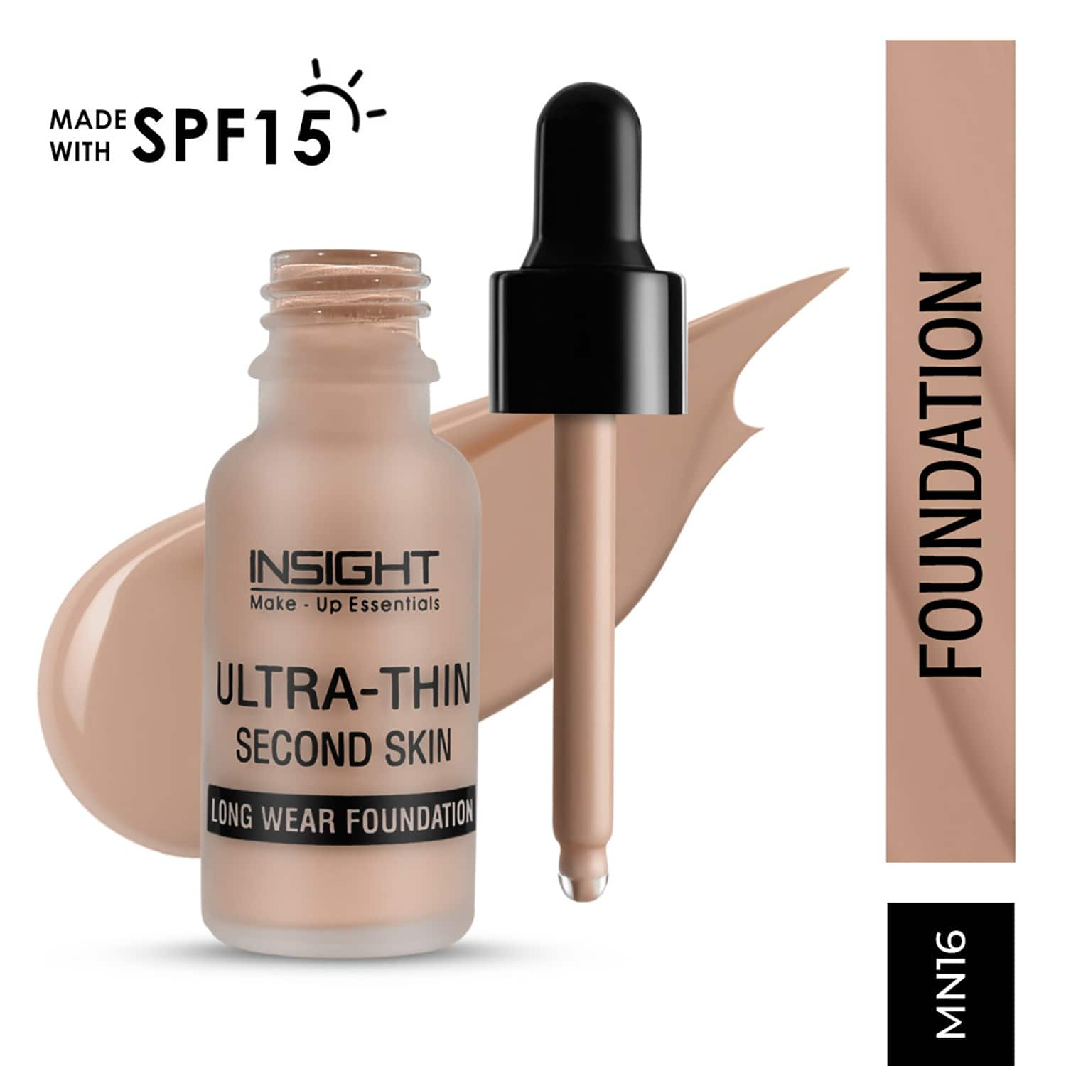 Insight Cosmetics | Insight Cosmetics Ultra-Thin Second Skin Long Wear Foundation with SPF 15 - MN16 (20 ml)