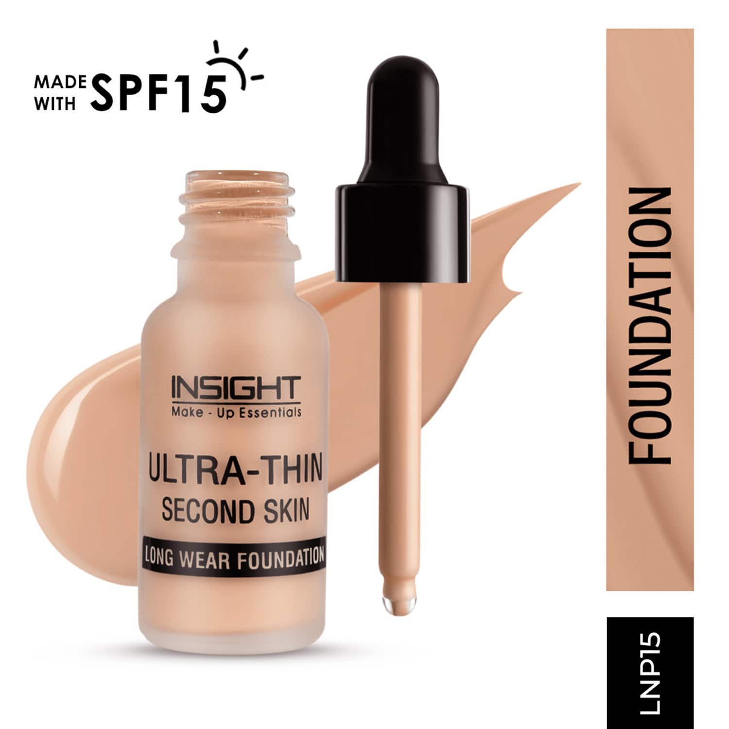 Insight Cosmetics | Insight Cosmetics Ultra-Thin Second Skin Long Wear Foundation with SPF 15 - LNP15 (20 ml)