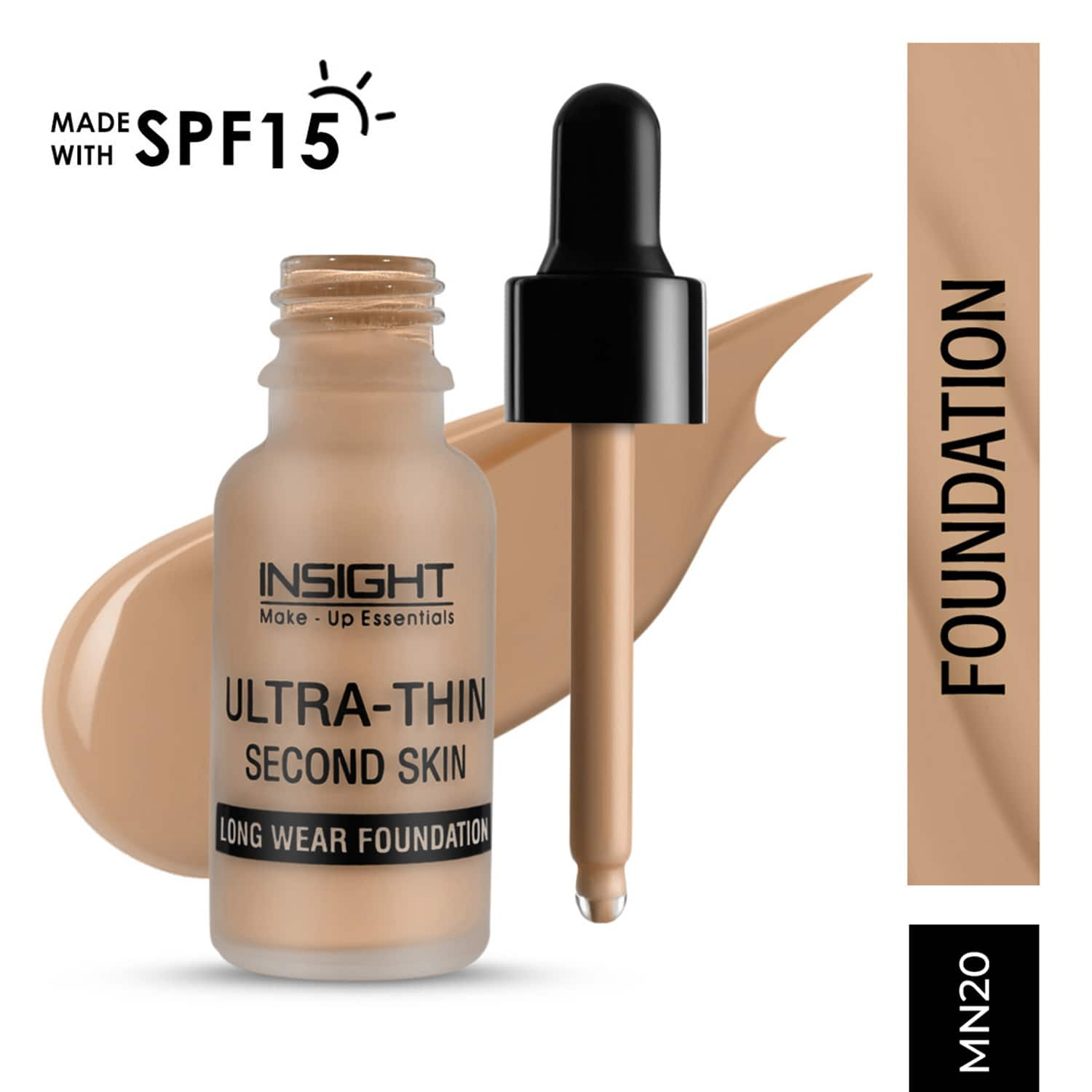 Insight Cosmetics | Insight Cosmetics Ultra-Thin Second Skin Long Wear Foundation with SPF 15 - MN20 (20 ml)