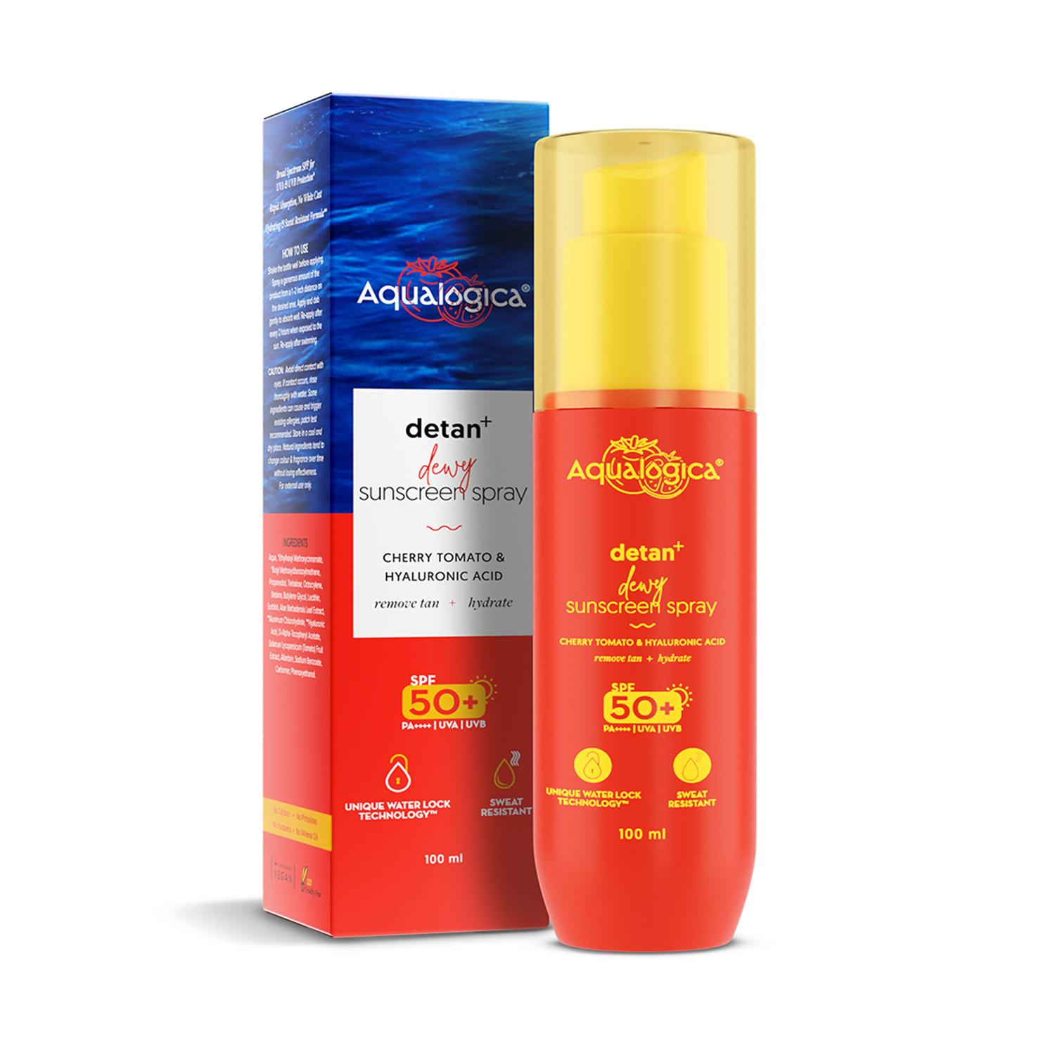 Aqualogica | Aqualogica Detan+ Dewy Sunscreen Spray SPF 50+ PA++++ UVA/B Protection - (100 ml)