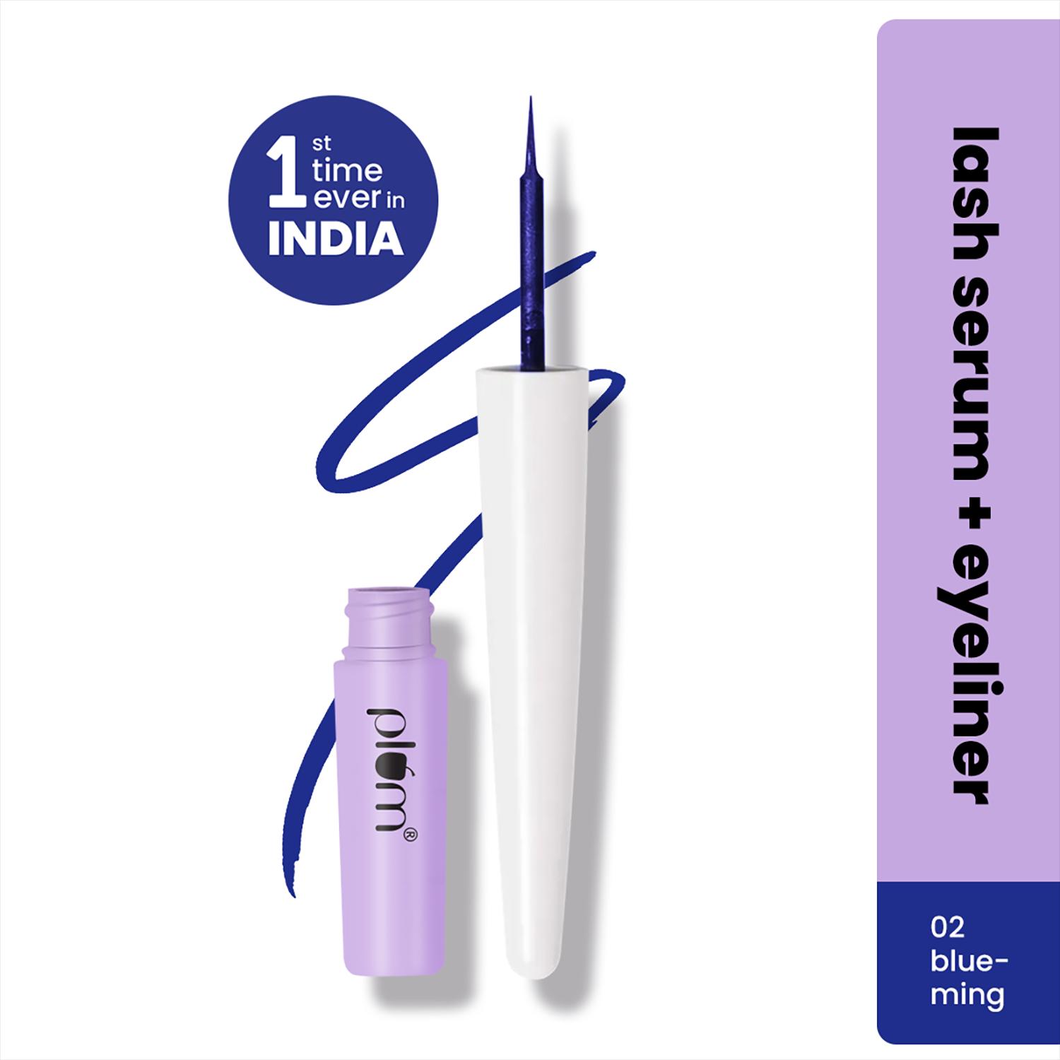 Plum | Plum Lash Serum Eyeliner Clinically Proven To Boost Lash Growth Matte Finish 02 Blue-ming (1.7 ml)