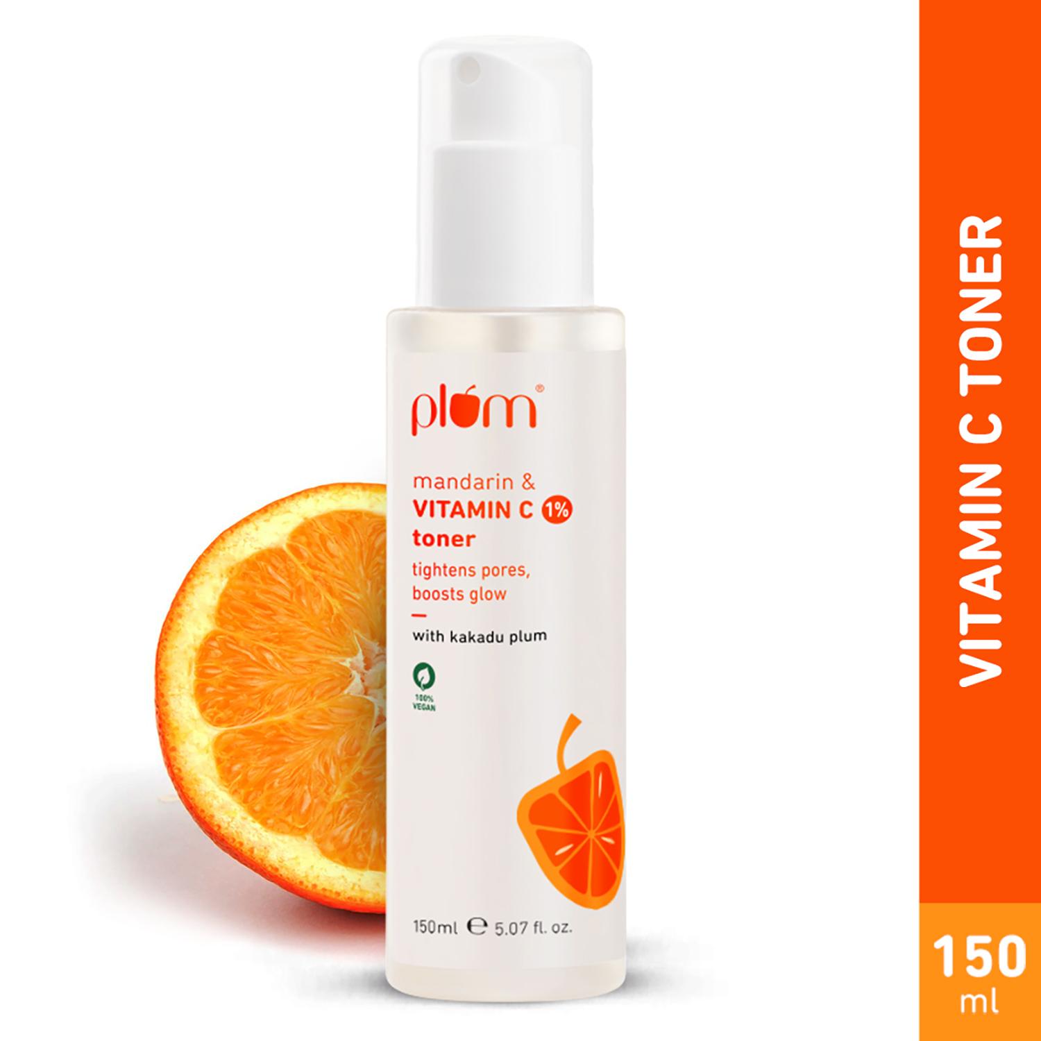 Plum | Plum 1% Vitamin C Toner with Mandarin & Kakadu Plum Reduce Dark Spots Boosts Glow All Skin (150 ml)