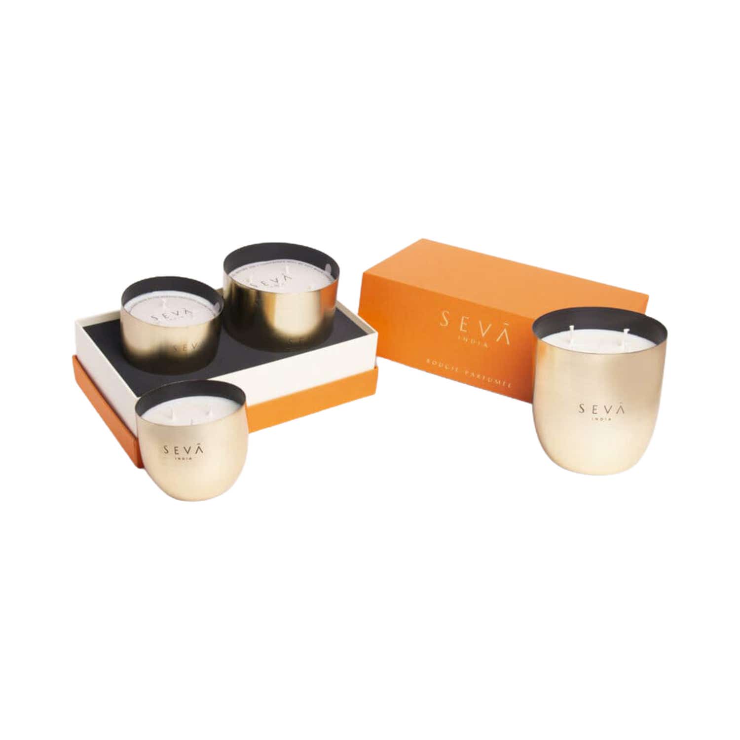 Seva Home | Seva Home Heirloom Classic Bloom Gold Candle (2 Pcs)