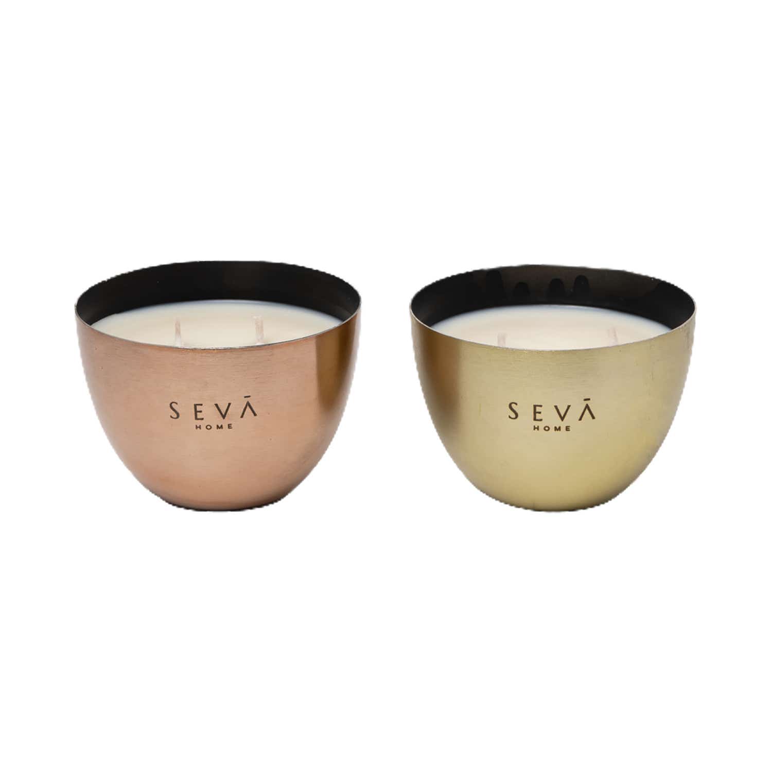 Seva Home | Seva Home Heirloom Bowl Mini Scented Candle Gold + Rosegold (2 Pcs)