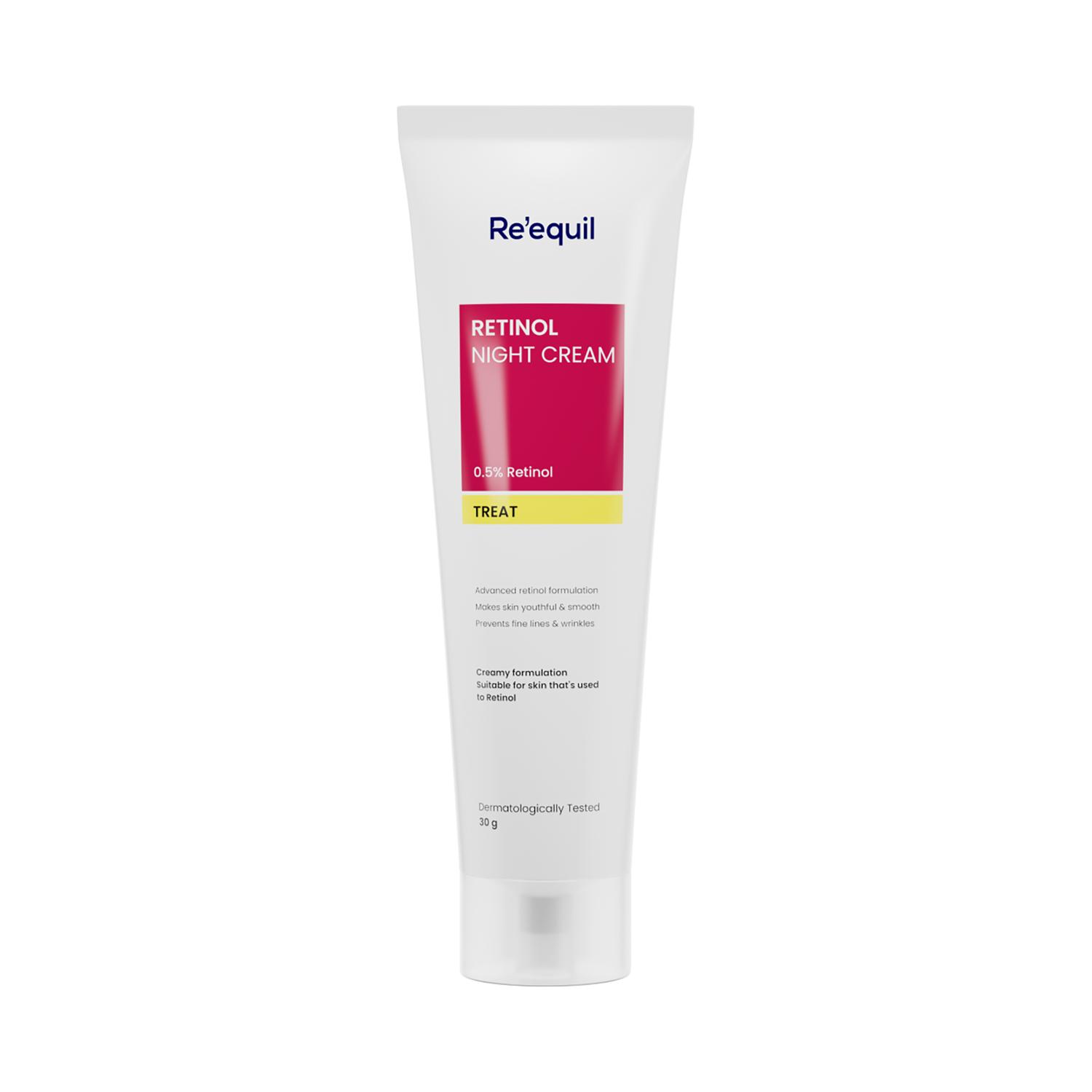 Re'equil | Re'equil 0.5% Retinol Night Cream Makes Skin Youthful and Smooth Wrinkles (30 g)