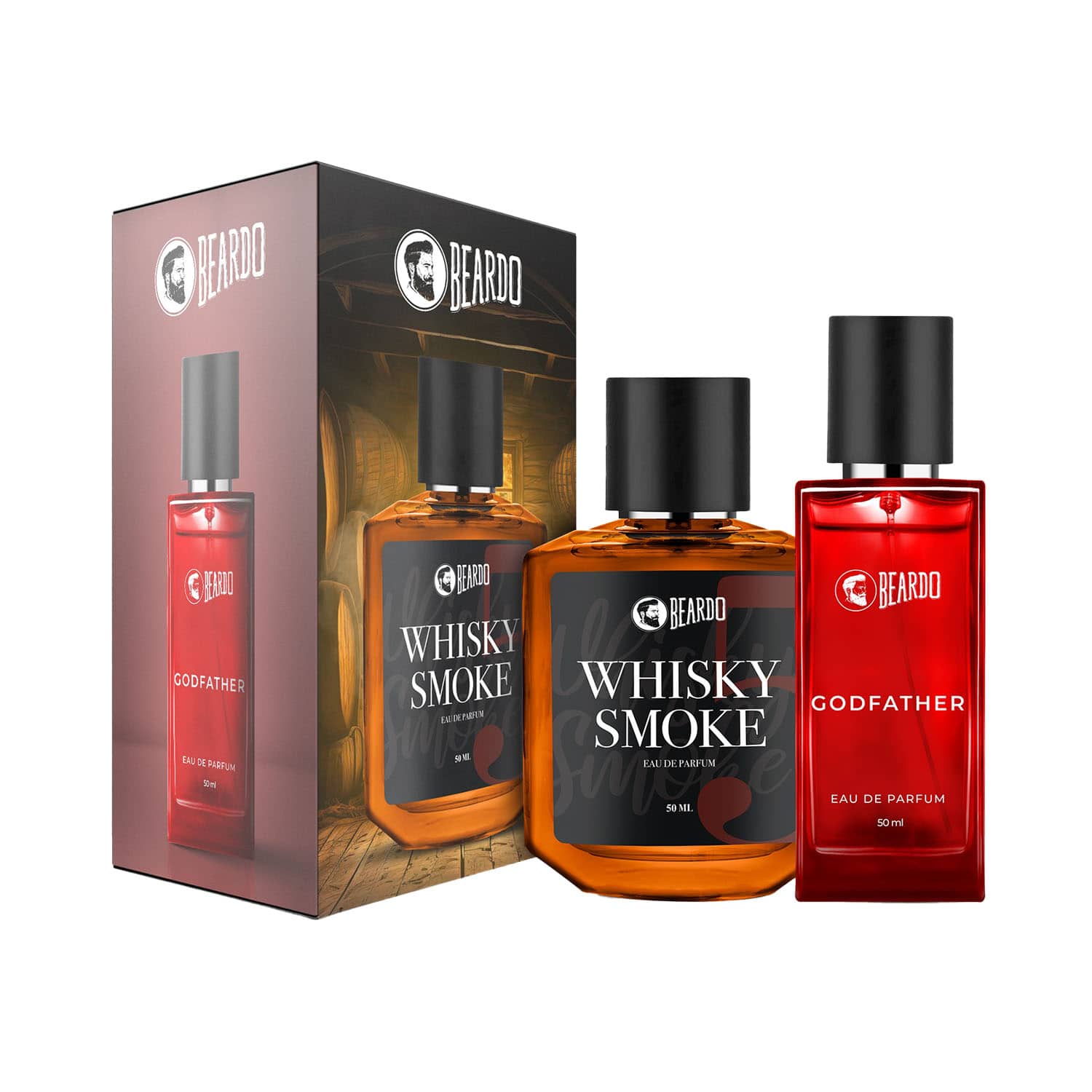 Beardo | Beardo Whiskey Smoke And Godfather Eau De Parfum Set - (50 ml Each) (2 pcs)