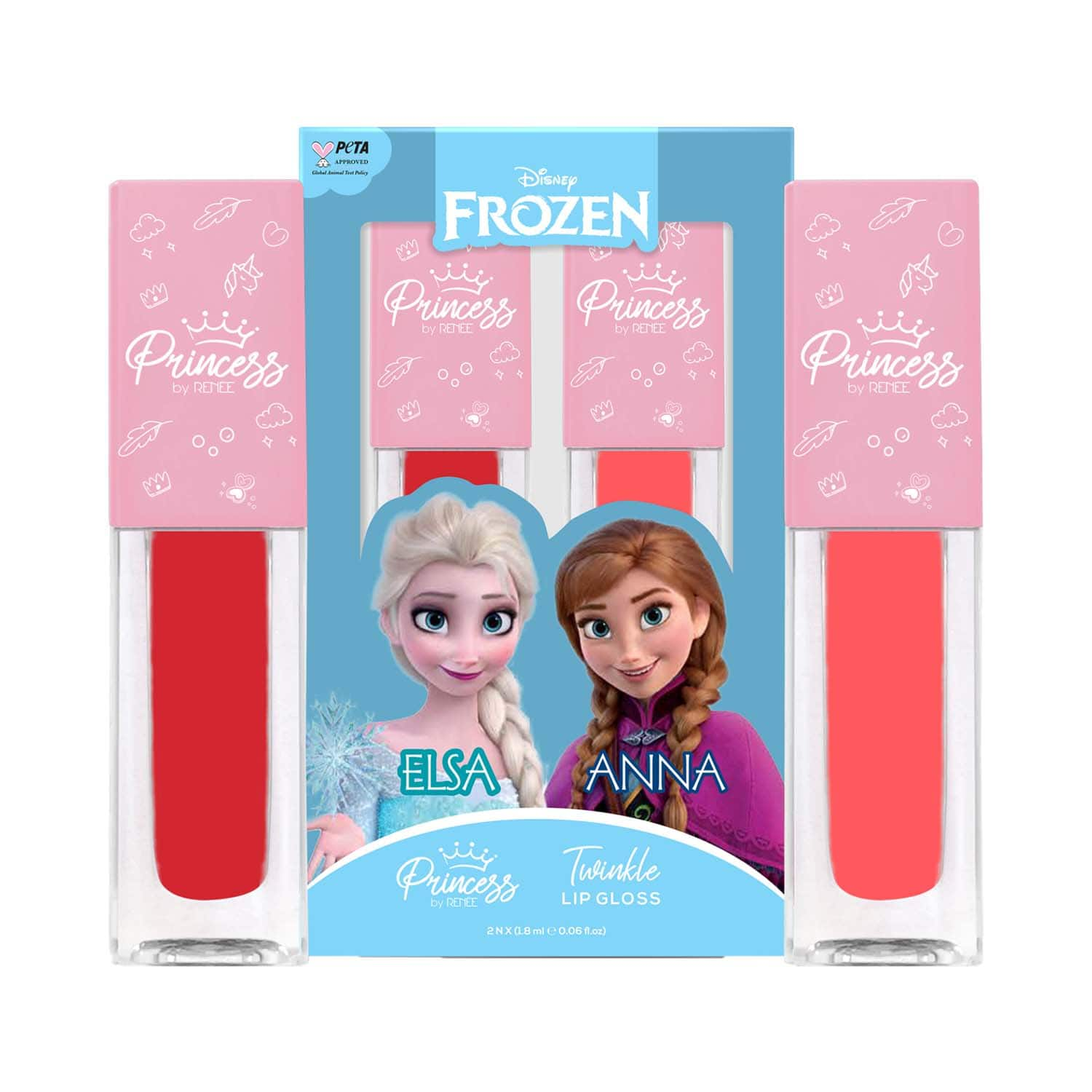 RENEE | Disney Frozen Princess By Renee Cosmetics Twinkle Lip Gloss Elsa & Anna Combo - (2 pcs)