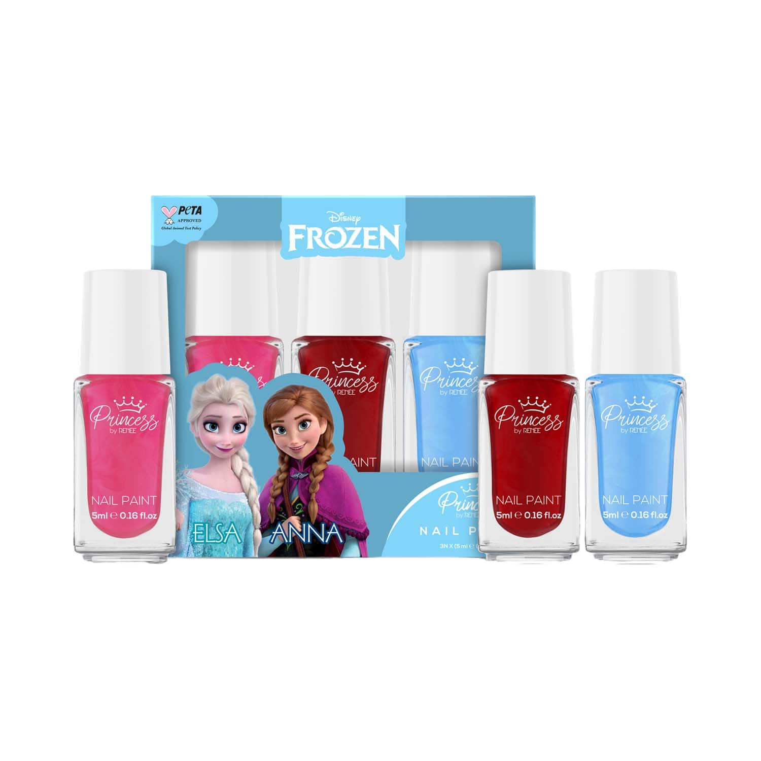 RENEE | Disney Frozen Princess By Renee Cosmetics Bubbles Nail Paint Elsa & Anna Set - (3 pcs)