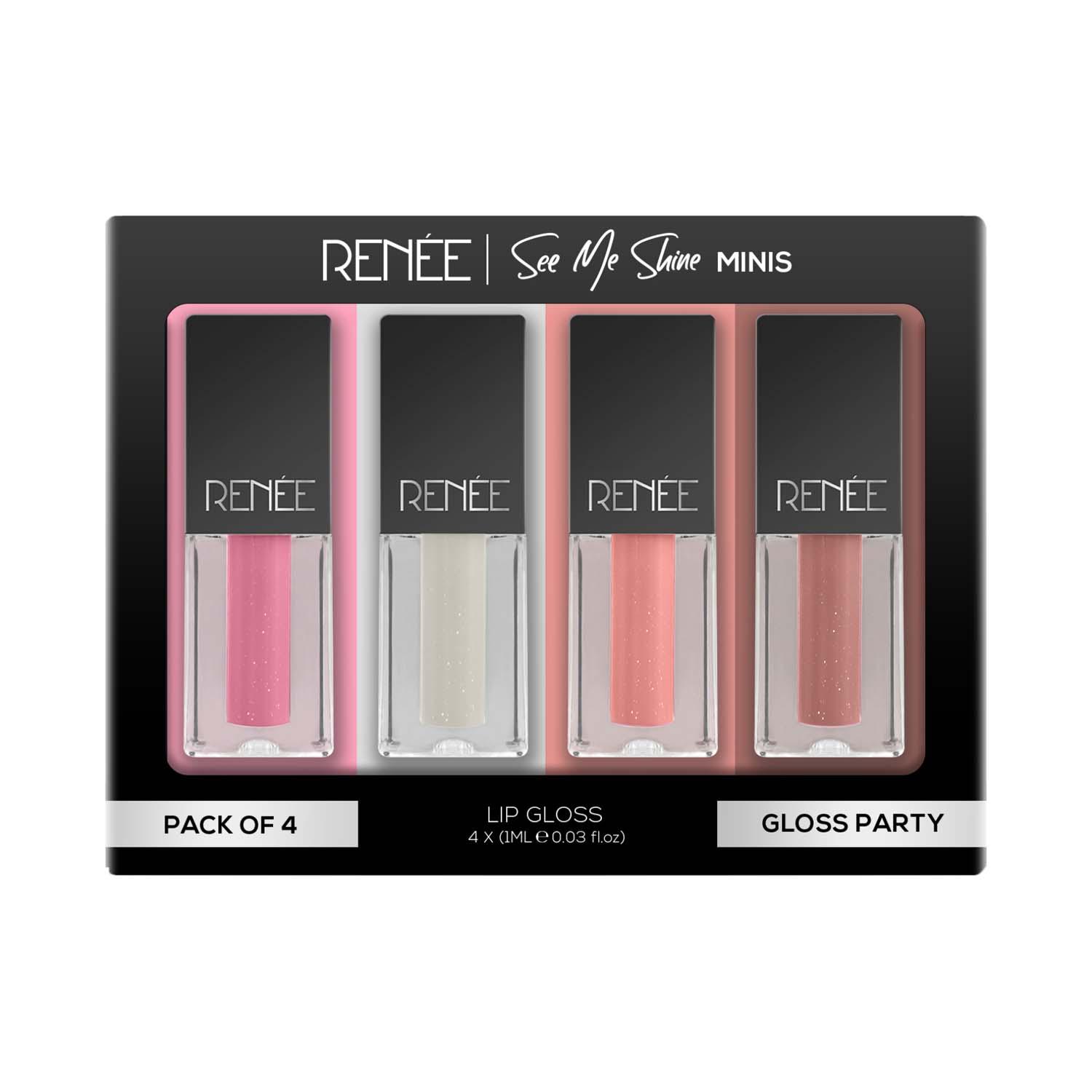 RENEE | Renee Cosmetics See Me Shine Minis Gloss Party Lip Gloss Set - (4 pcs)