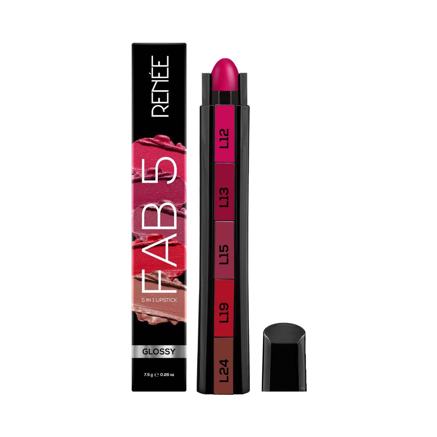 RENEE | Renee Cosmetics Fab 5 Glossy 5 In 1 Lipstick (7.5 g)