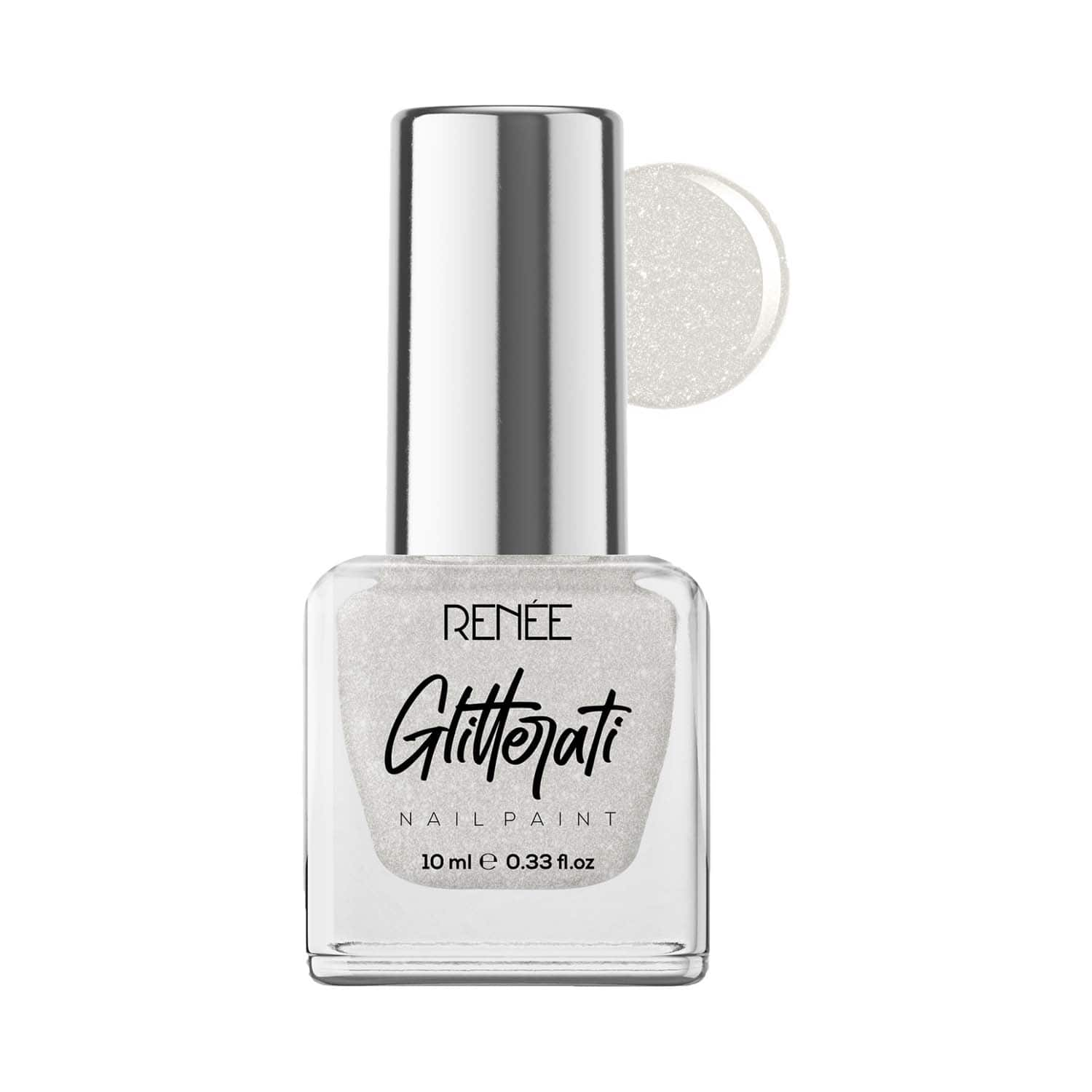 RENEE | Renee Cosmetics Glitterati Nail Paint - White Sparkle (10 ml)