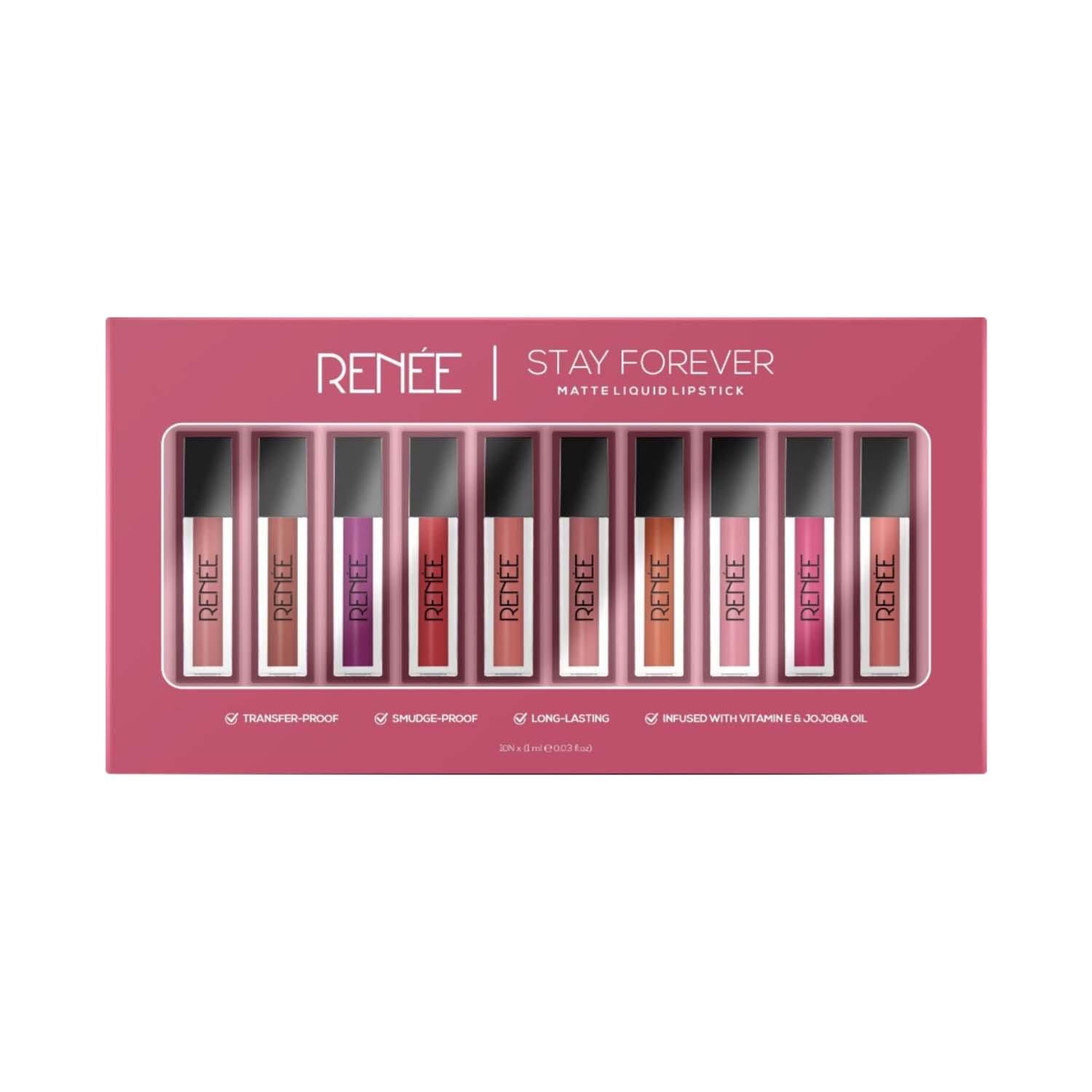 RENEE | Renee Cosmetics Stay Forever Matte Liquid Lipsticks Set - (10 pcs)