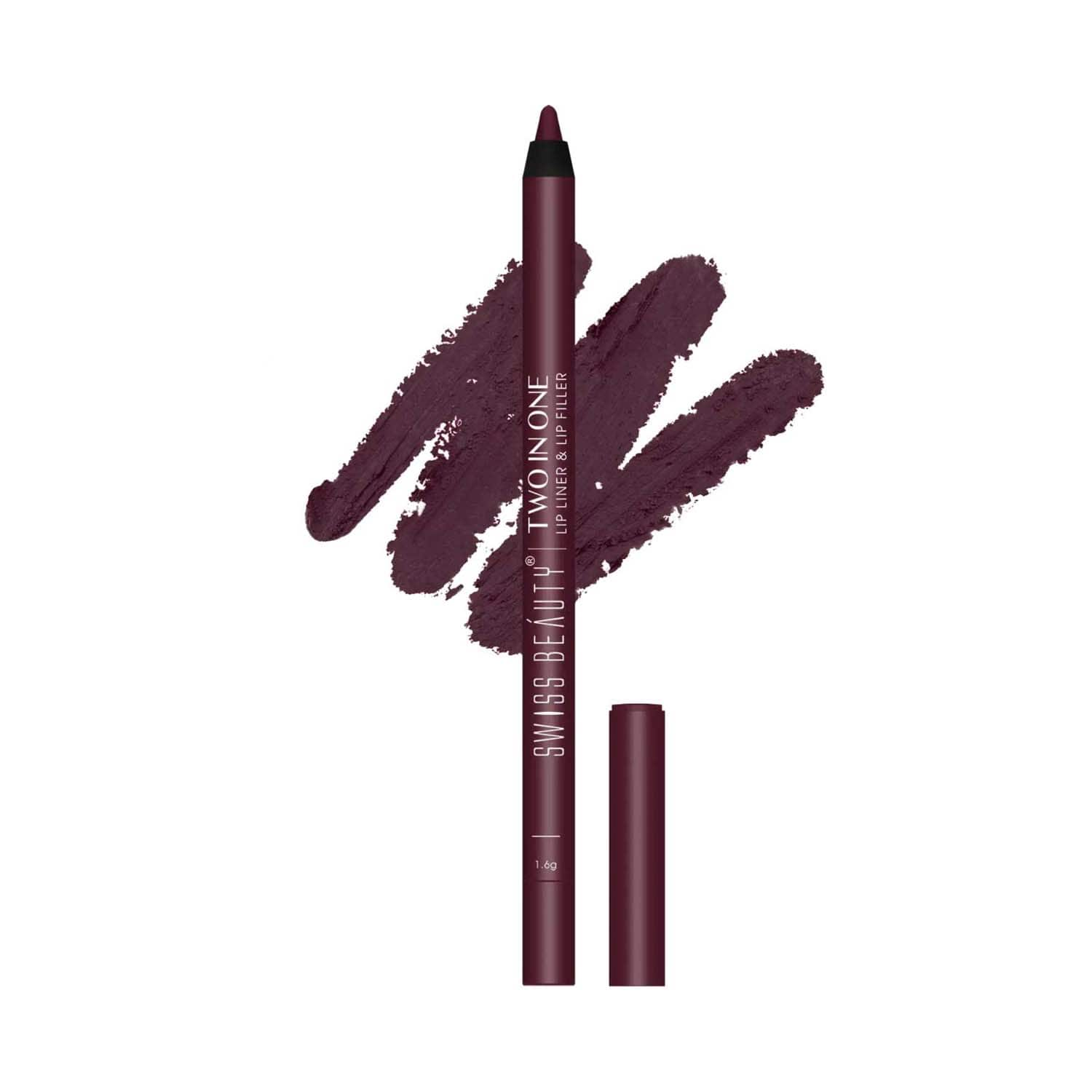 Swiss Beauty | Swiss Beauty Bold Matt Two In One Lip Liner - Burgundy (1.6 g)