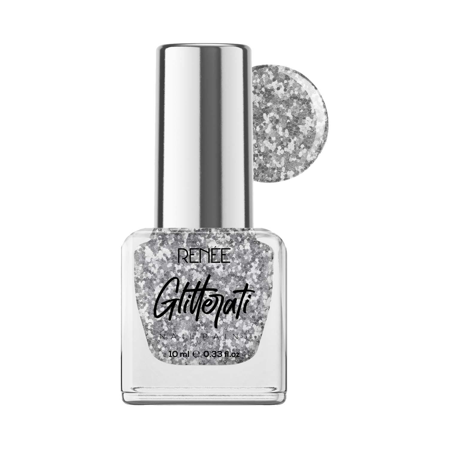 RENEE | Renee Cosmetics Glitterati Nail Paint - Silver Confetti (10 ml)