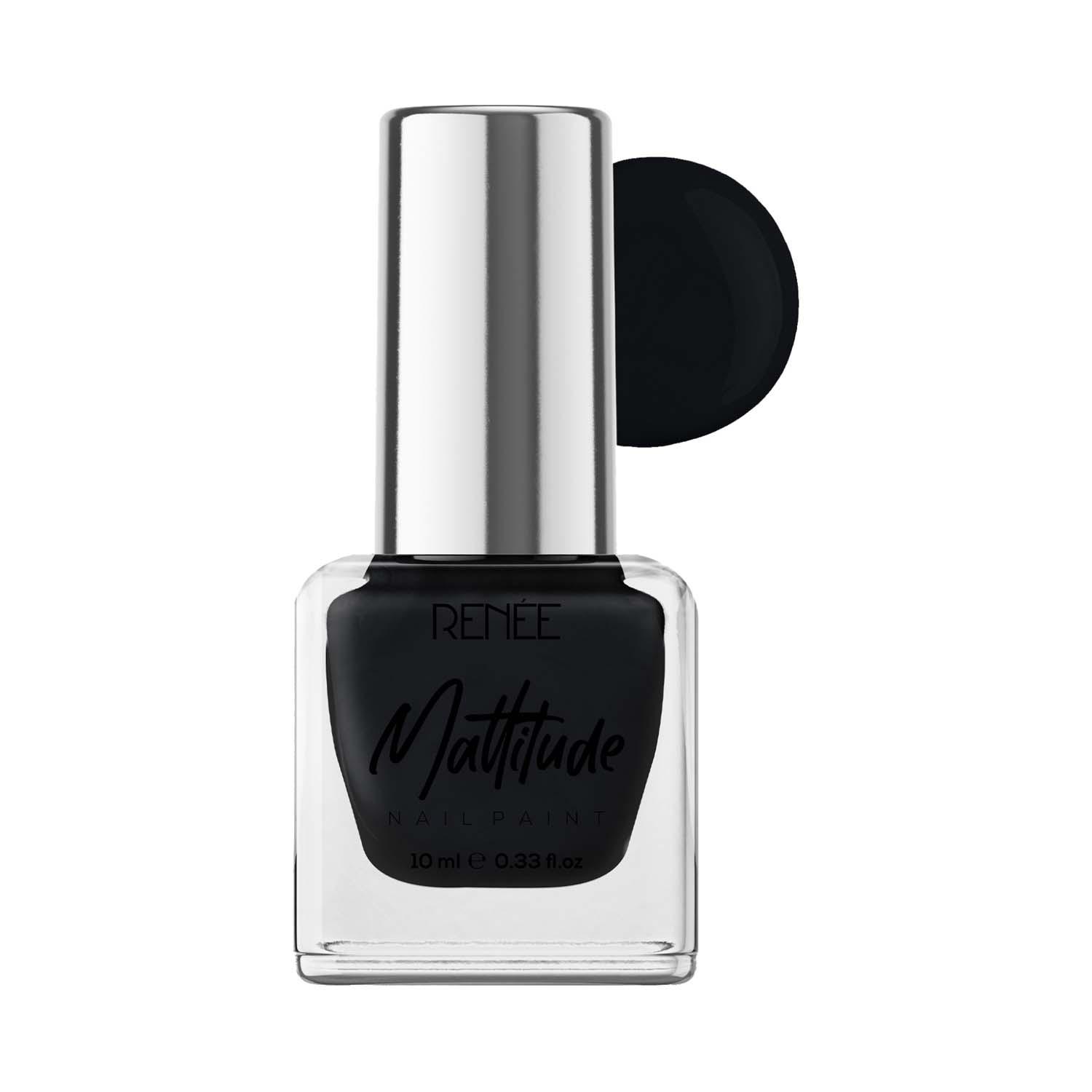 RENEE | Renee Cosmetics Mattitude Nail Paint - Feather Black (10 ml)