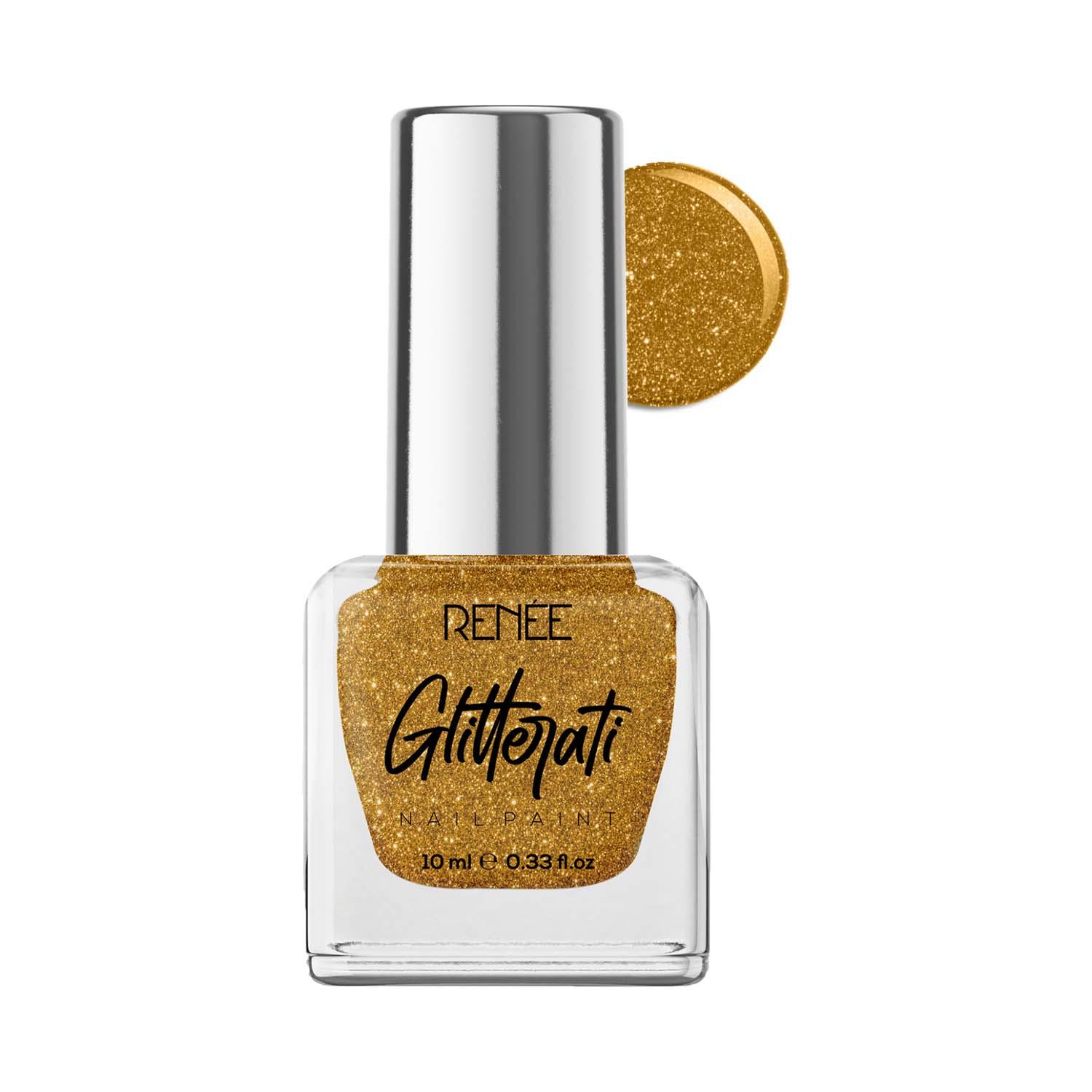 RENEE | Renee Cosmetics Glitterati Nail Paint - Gold Rush (10 ml)