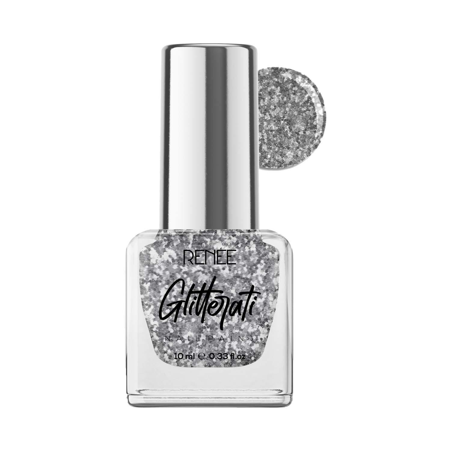 RENEE | Renee Cosmetics Glitterati Nail Paint - Silver Flake (10 ml)