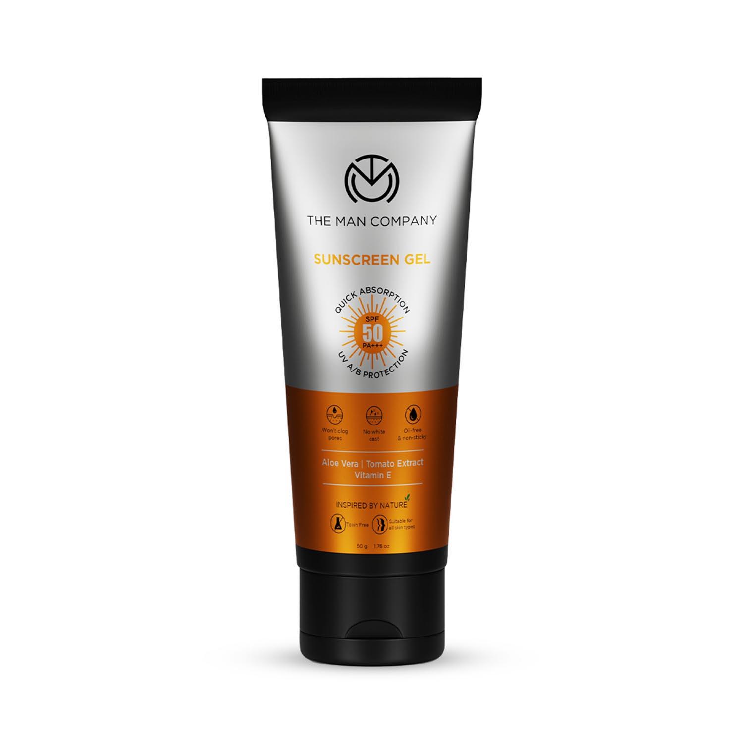 The Man Company | The Man Company Oil-Free Sunscreen Gel SPF 50 PA+++ For Men- (50 g)