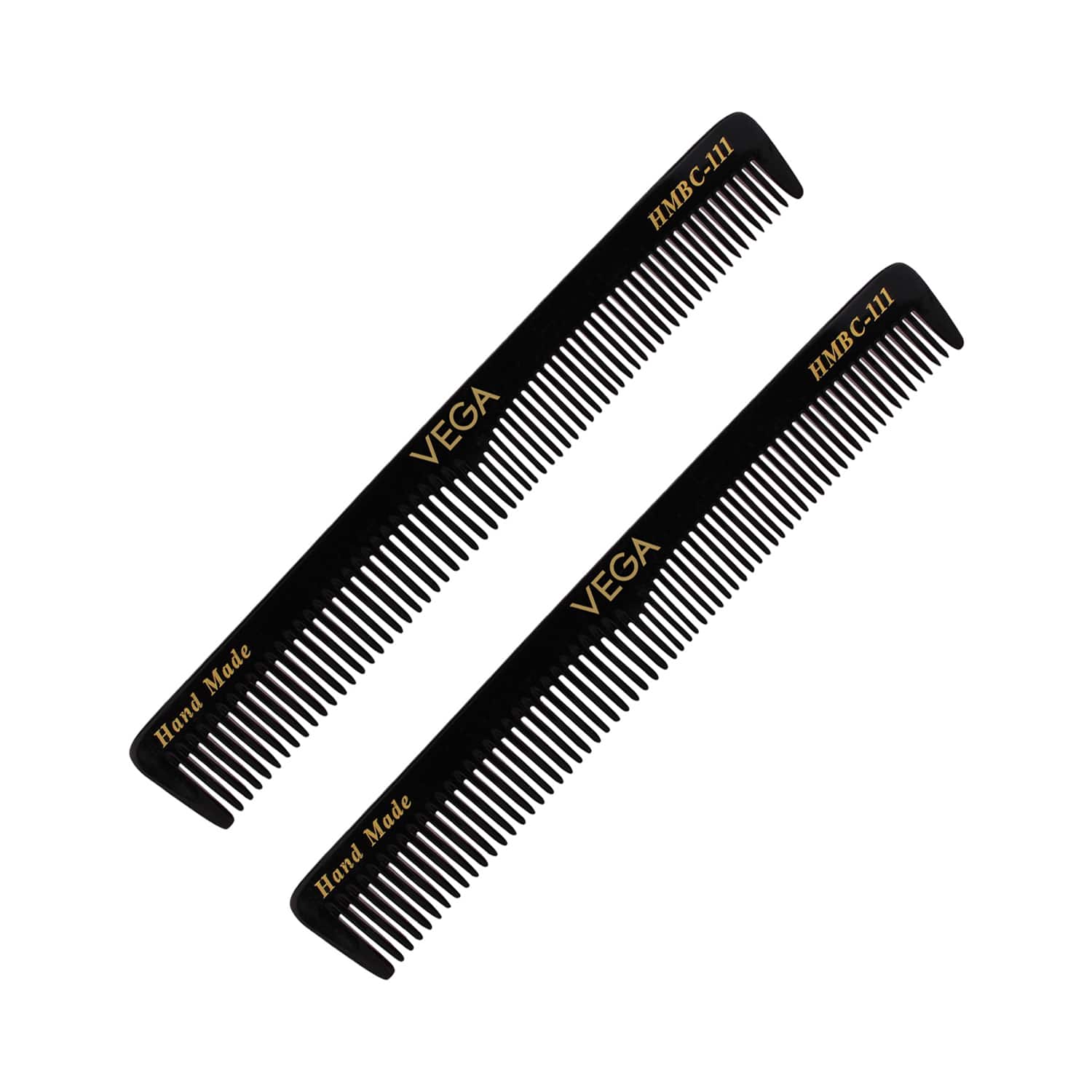 Vega | Vega General Grooming Hair Comb for Men and Women Black Pack of 2 (VC2HMBC-111) (19 g)