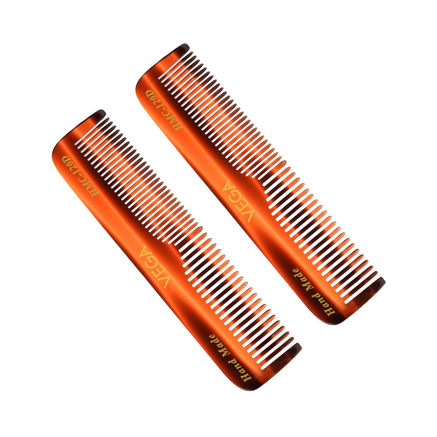 Vega | Vega Pocket Hair Comb for Men and Women Travel Friendly Brown Pack of 2 (VC2HMC-120D) (24 g)