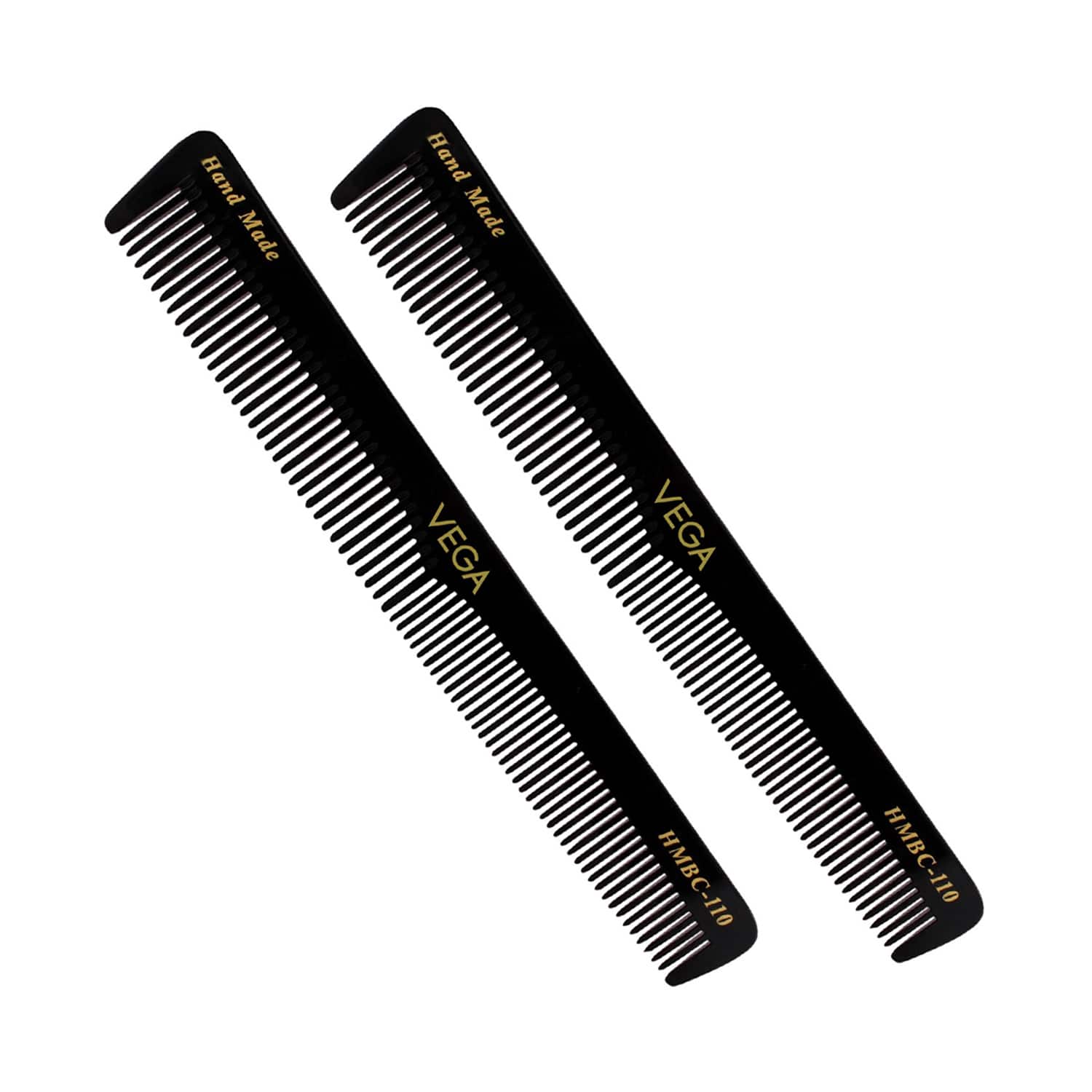 Vega | Vega General Grooming Hair Comb for Men and Women Black Pack of 2 (VC2HMBC-110) (23 g)