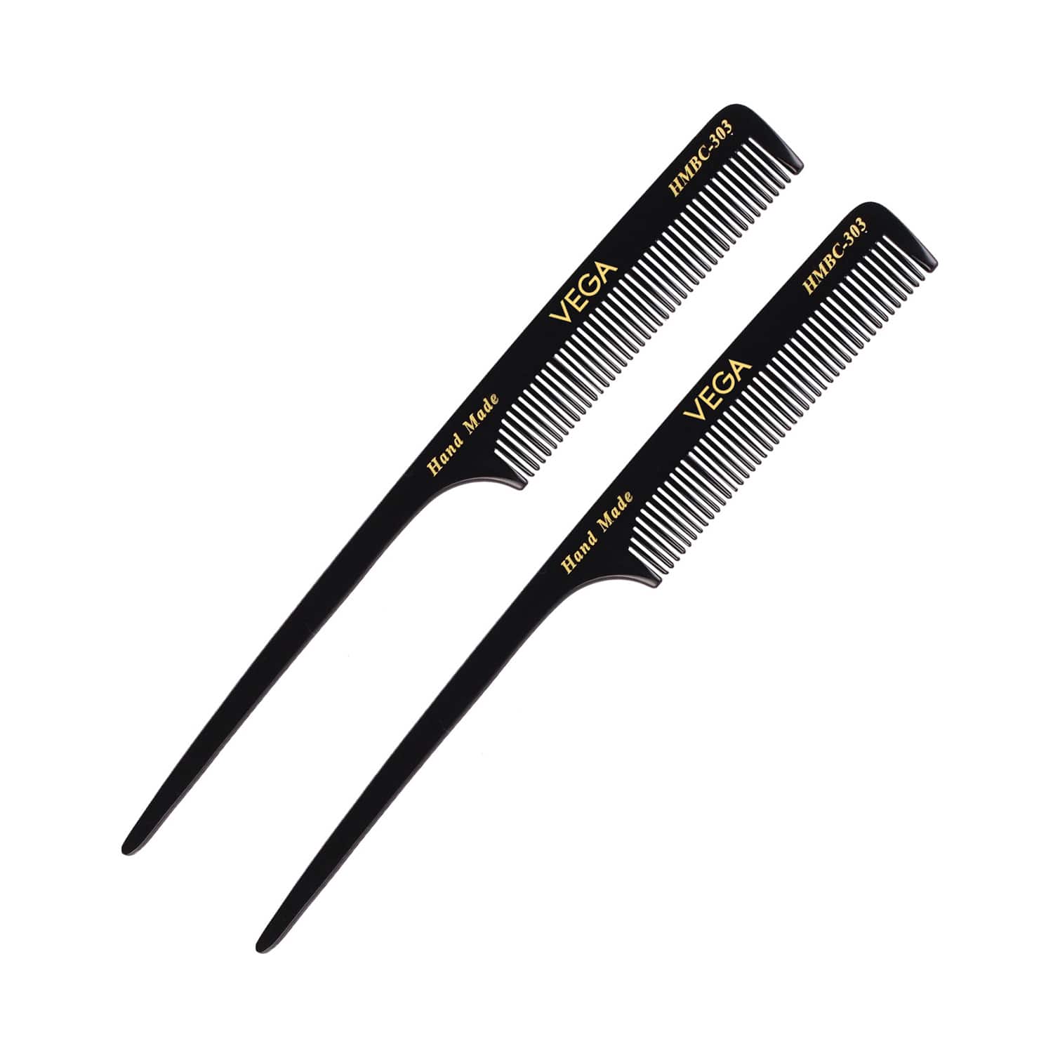 Vega | Vega Tail Hair Comb India's No.1 Hair Comb Brand for Women Black Pack of 2 (VC2HMBC-303) (19 g)
