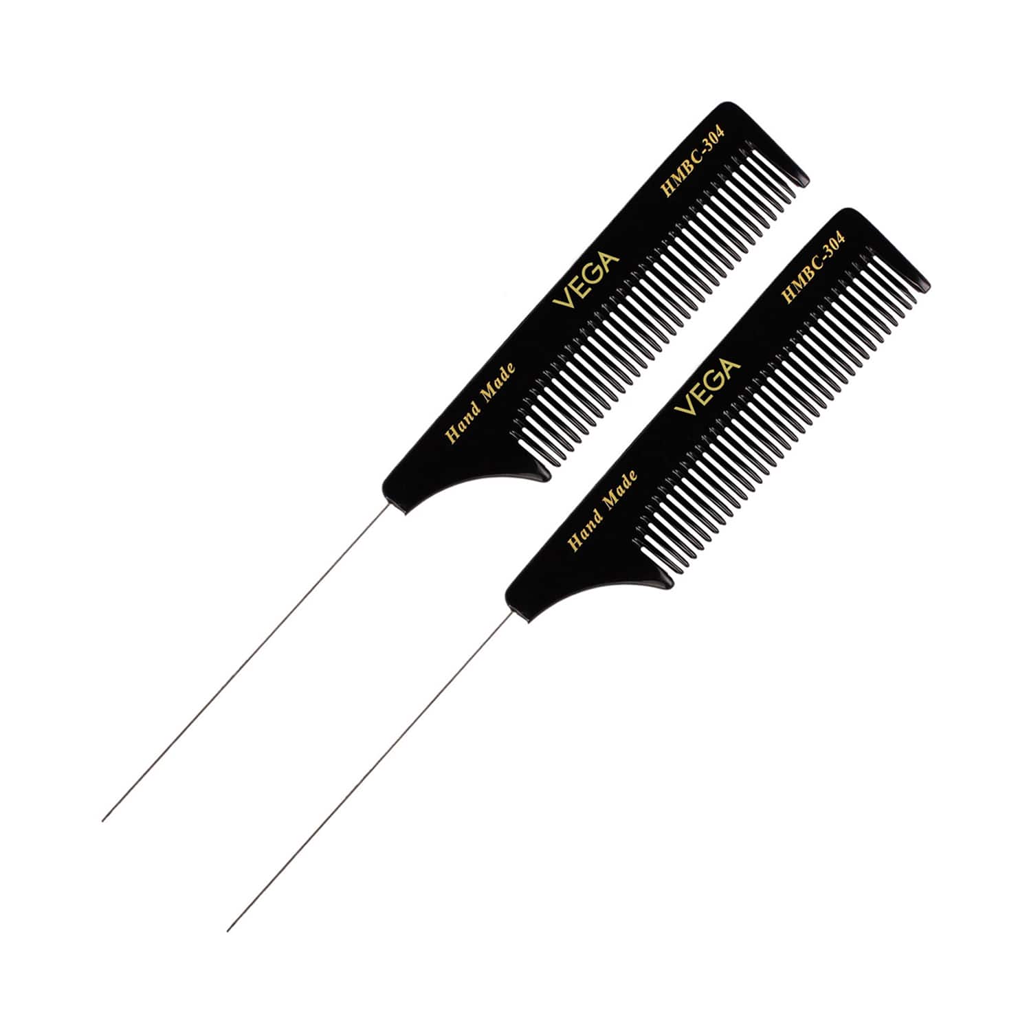 Vega | Vega Tail Hair Comb with Steel Pin for Women Pack of 2 (VC2HMBC-304) (26 g)