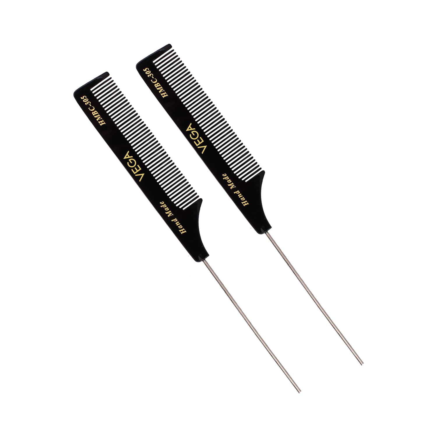 Vega | Vega Tail Hair Comb with Steel Pin for Women Pack of 2 (VC2HMBC-305) (26 g)