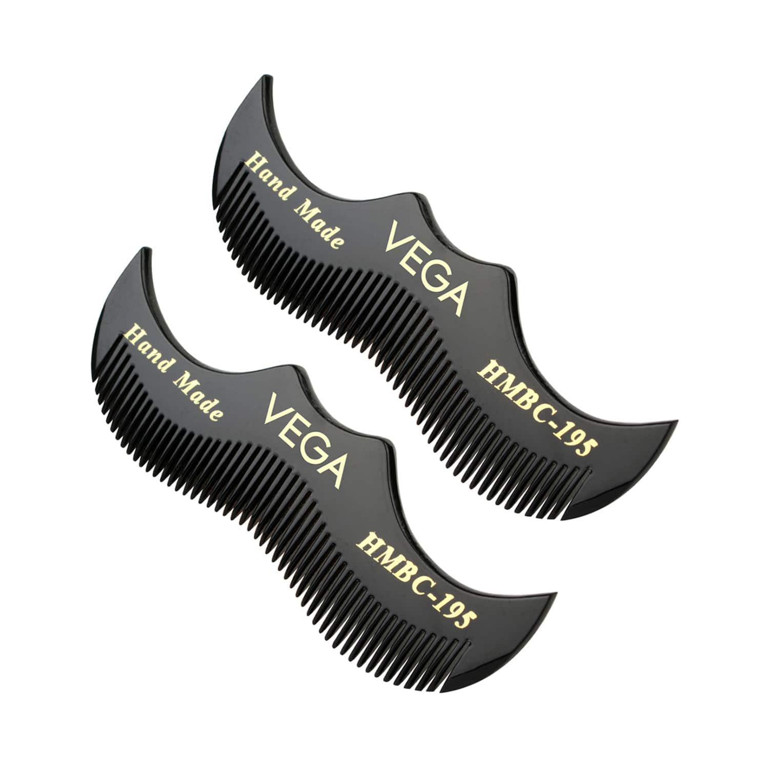 Vega | Vega Moustache Comb for Men Pocket-size Comb for Moustache & Beard Pack of 2 (VC2HMBC-195) (16 g)
