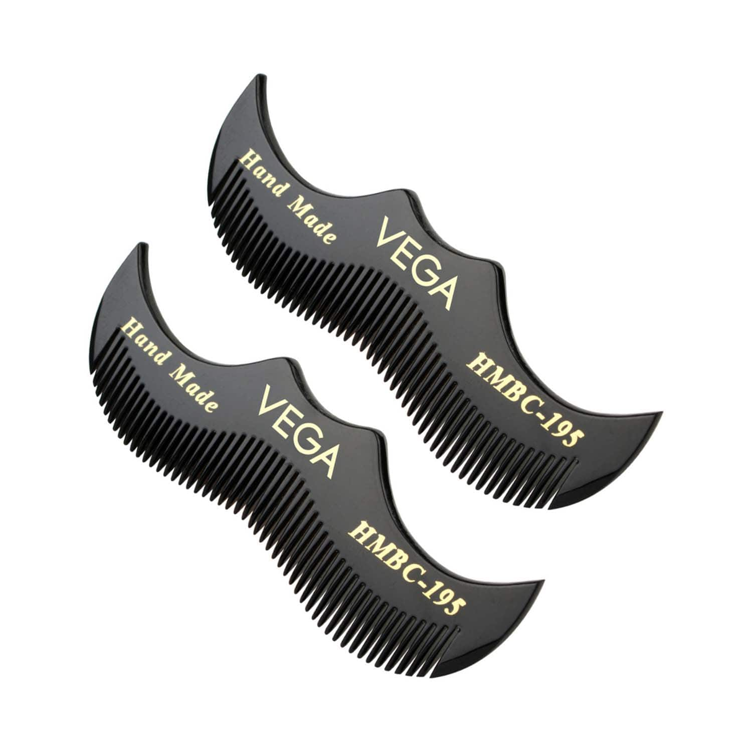 Vega | Vega Moustache Pocket Size Comb For Men (VC2HMBC-195) (Pack of 2)