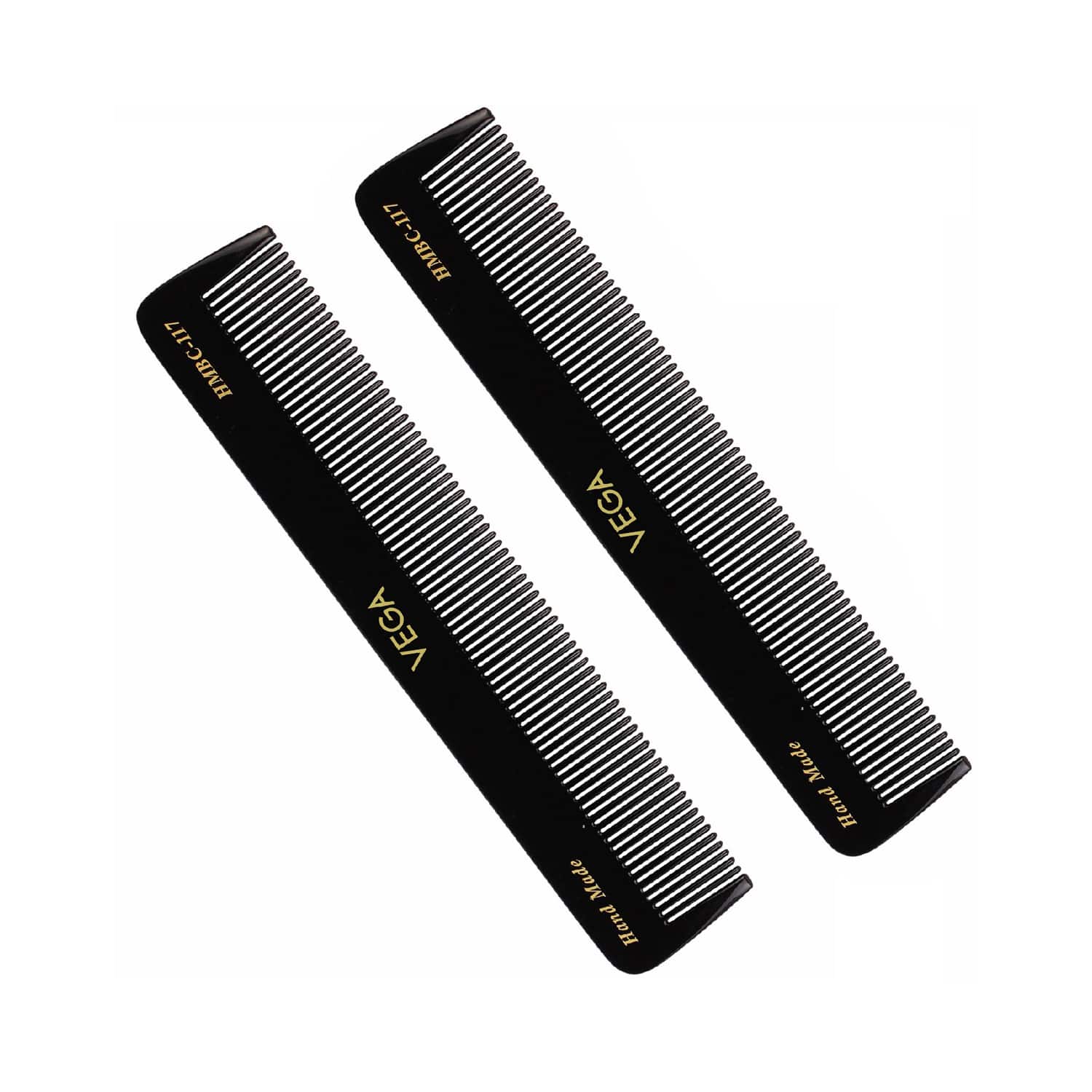 Vega | Vega Dressing Hair Comb for Men and Women Black Pack of 2 (VC2HMBC-117) (30 g)