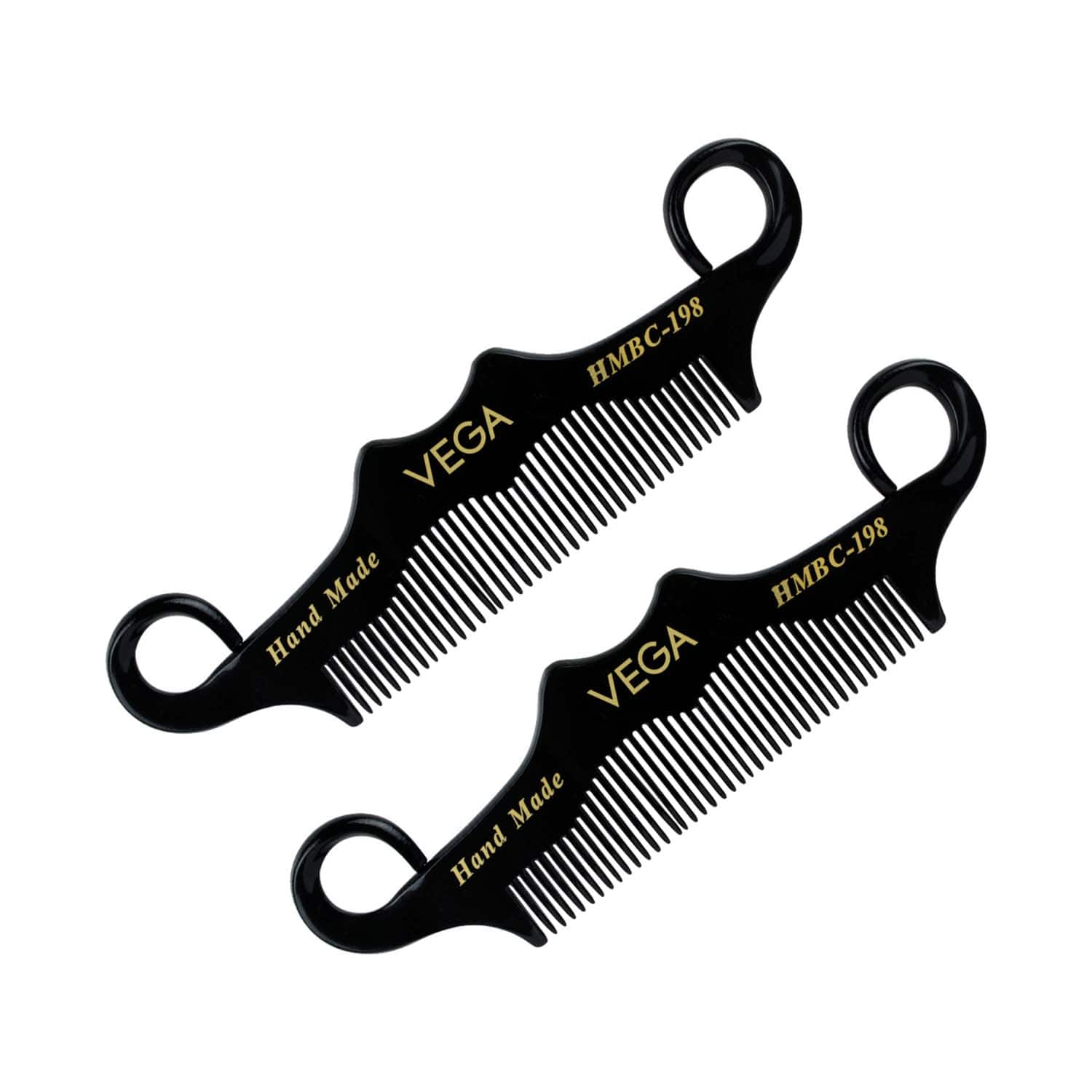 Vega | Vega Moustache Pocket Size Comb For Men, Groom your Beard (VC2HMBC-198) (Pack of 2)