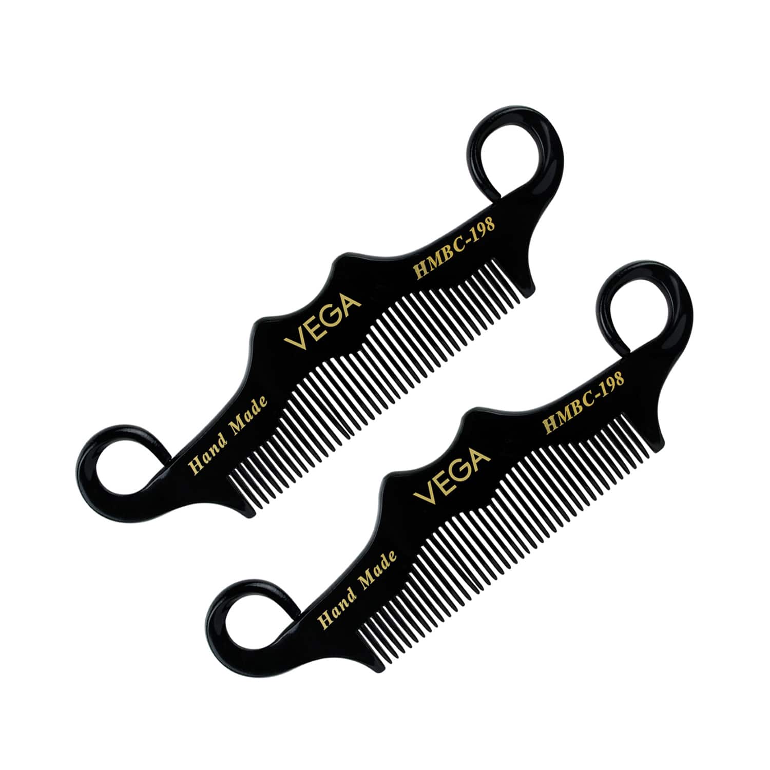 Vega | Vega Moustache Comb for Men Style your Beard Pocket-size Comb Pack of 2 (VC2HMBC-198) (19 g)