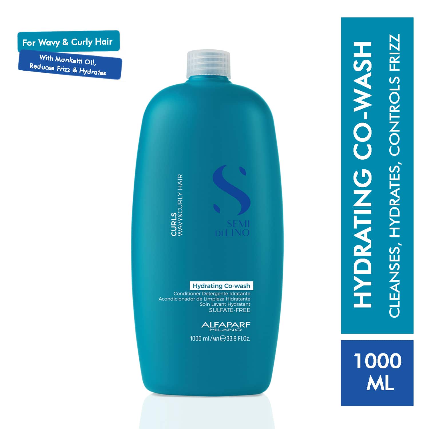 Alfaparf Milano | Alfaparf Milano Curly Hair Shampoo (Hydrating Co-Wash) For Curly, Frizzy Hair (1000 ml)